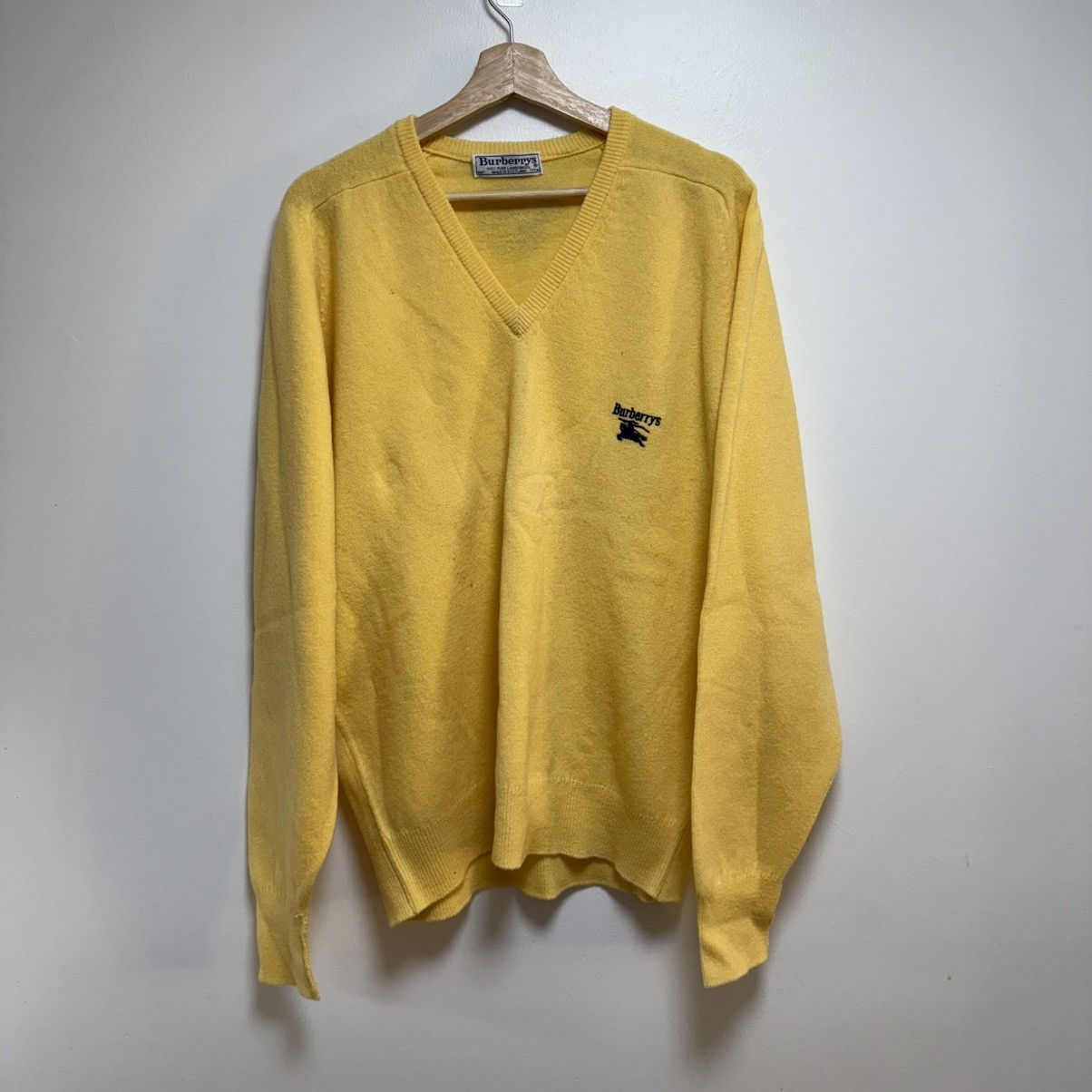 Burberry Vintage Burberry Mini Logo Lambs Wool Sweater XL Size US XL / EU 56 / 4 - 1 Thumbnail