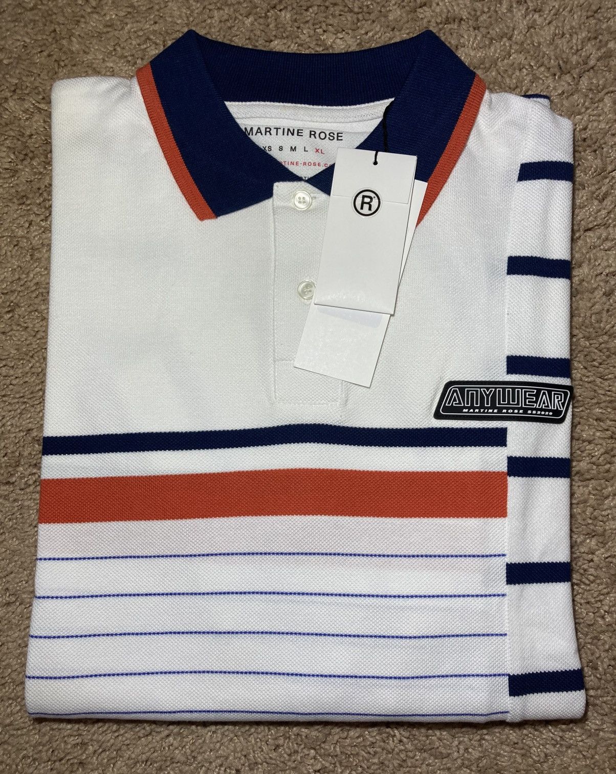New SS20 Martine Rose Striped Patchwork Polo Anywear 2020 XL