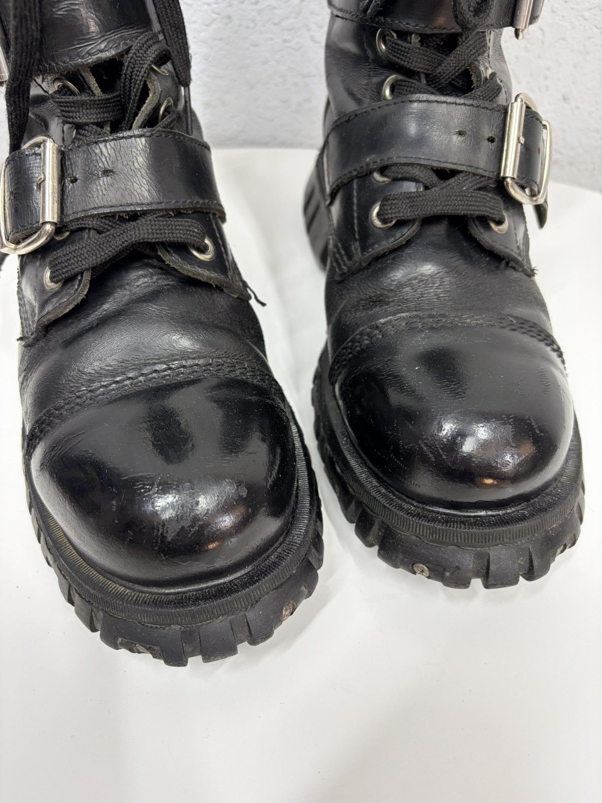 Hedi Slimane Studded Leather Multi Belted Boots Avant-Garde CCP Style Y2K Size US 9.5 / EU 42-43 - 11 Thumbnail