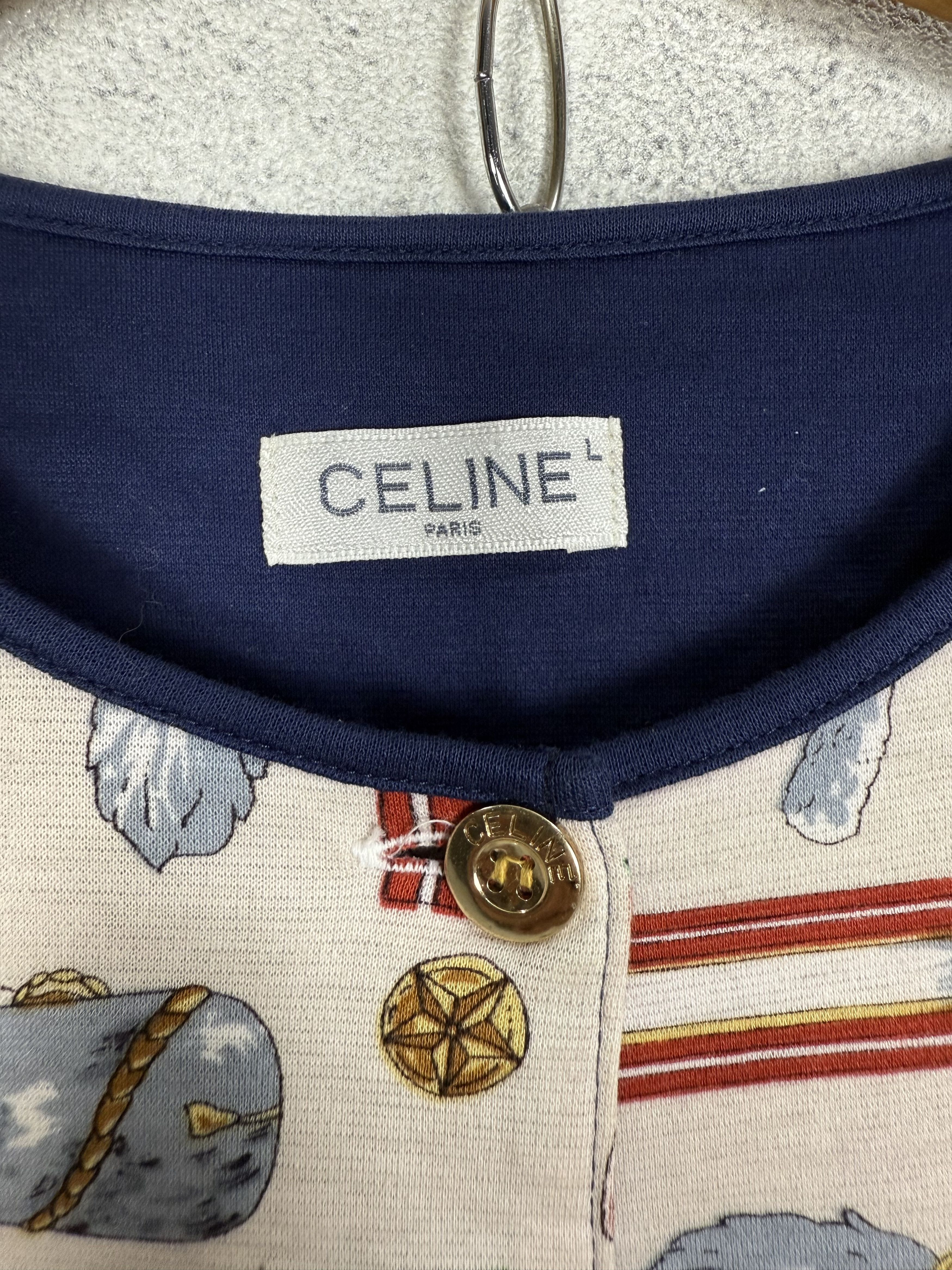 Celine Vintage Celine Over Print Logo Top Shirt Size L / US 10 / IT 46 - 5 Thumbnail