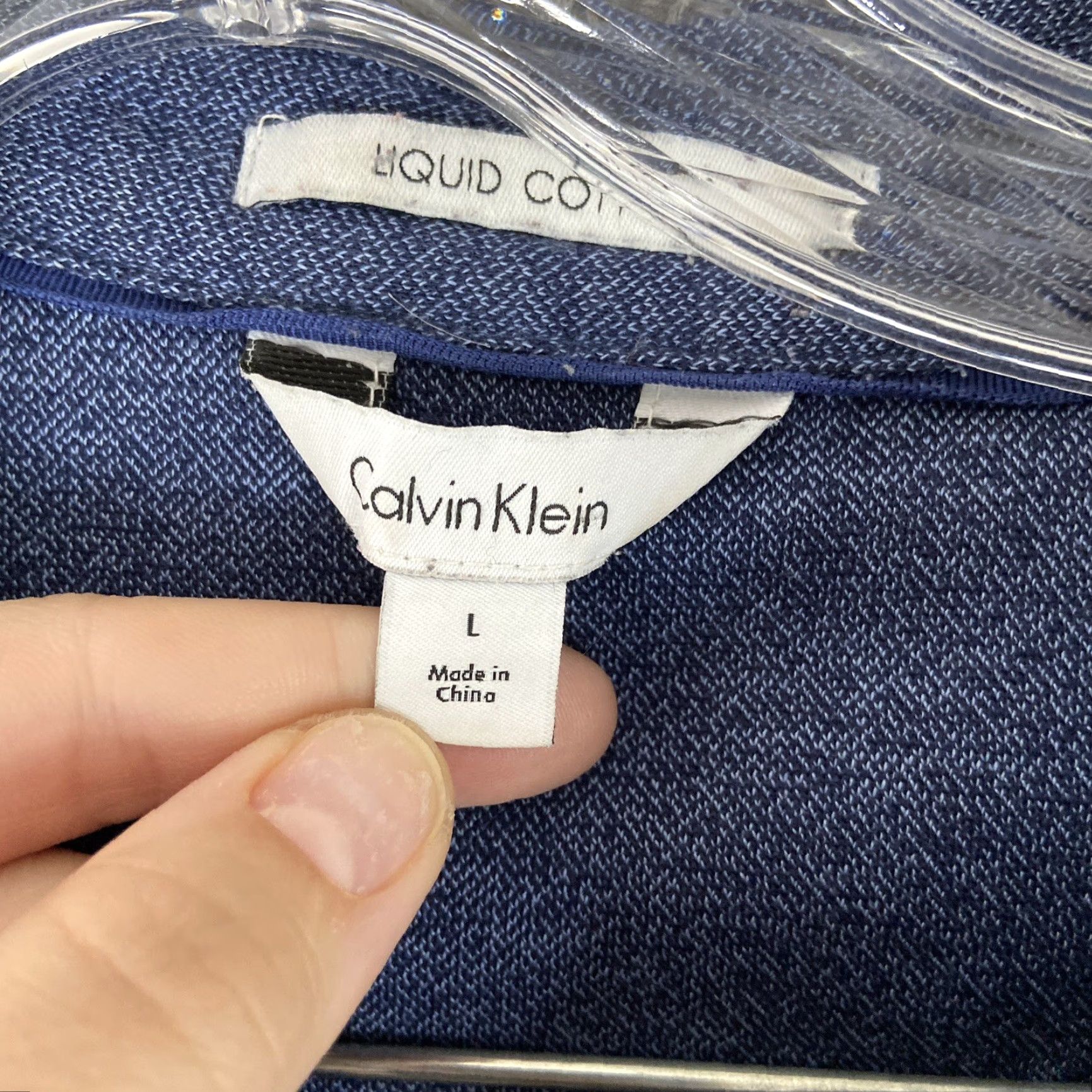 Calvin Klein CALVIN KLEIN Button-Up Shirt Liquid Cotton Adult Large Blue Mens Size US L / EU 52-54 / 3 - 5 Thumbnail