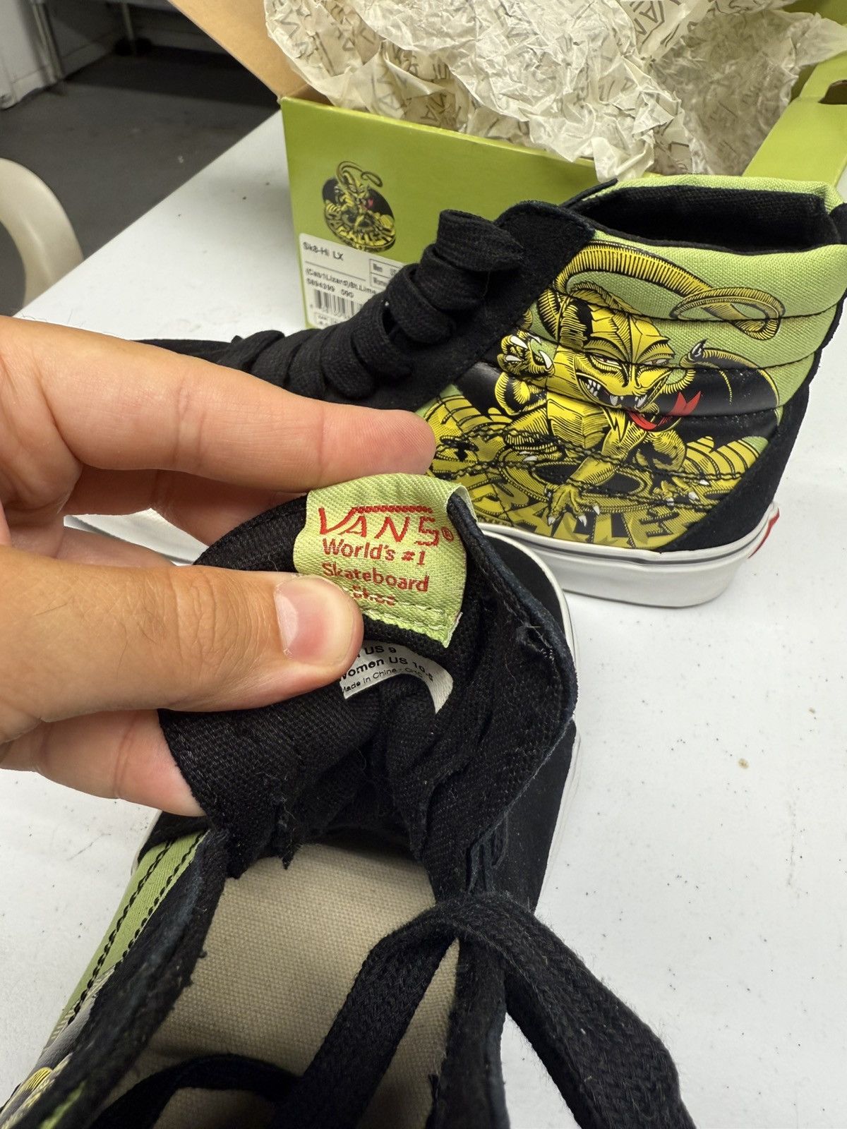 Vans Vans Steve Caballero Sk8-Hi X Cab1Lizard Lime Green/Black Size US 9 / EU 42 - 3 Thumbnail