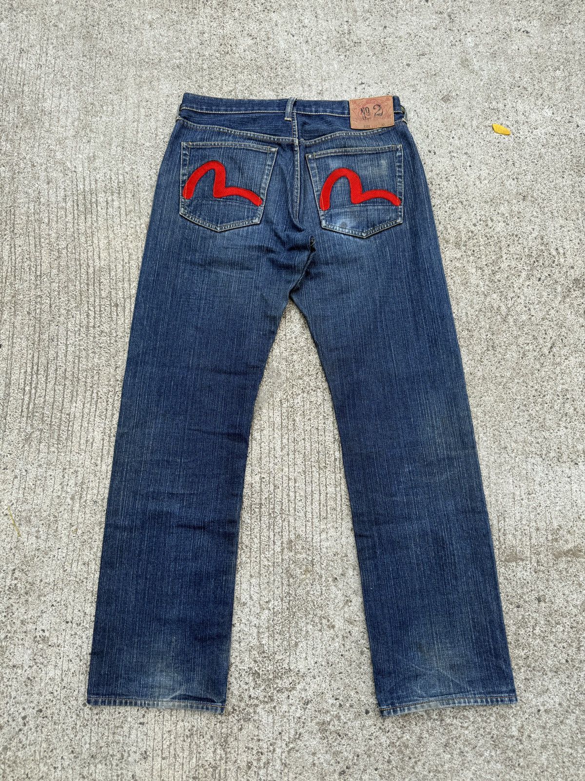 Evisu Evisu - Embroidered Red Seagulls Selvedge Jeans Size US 33 - 2 Thumbnail