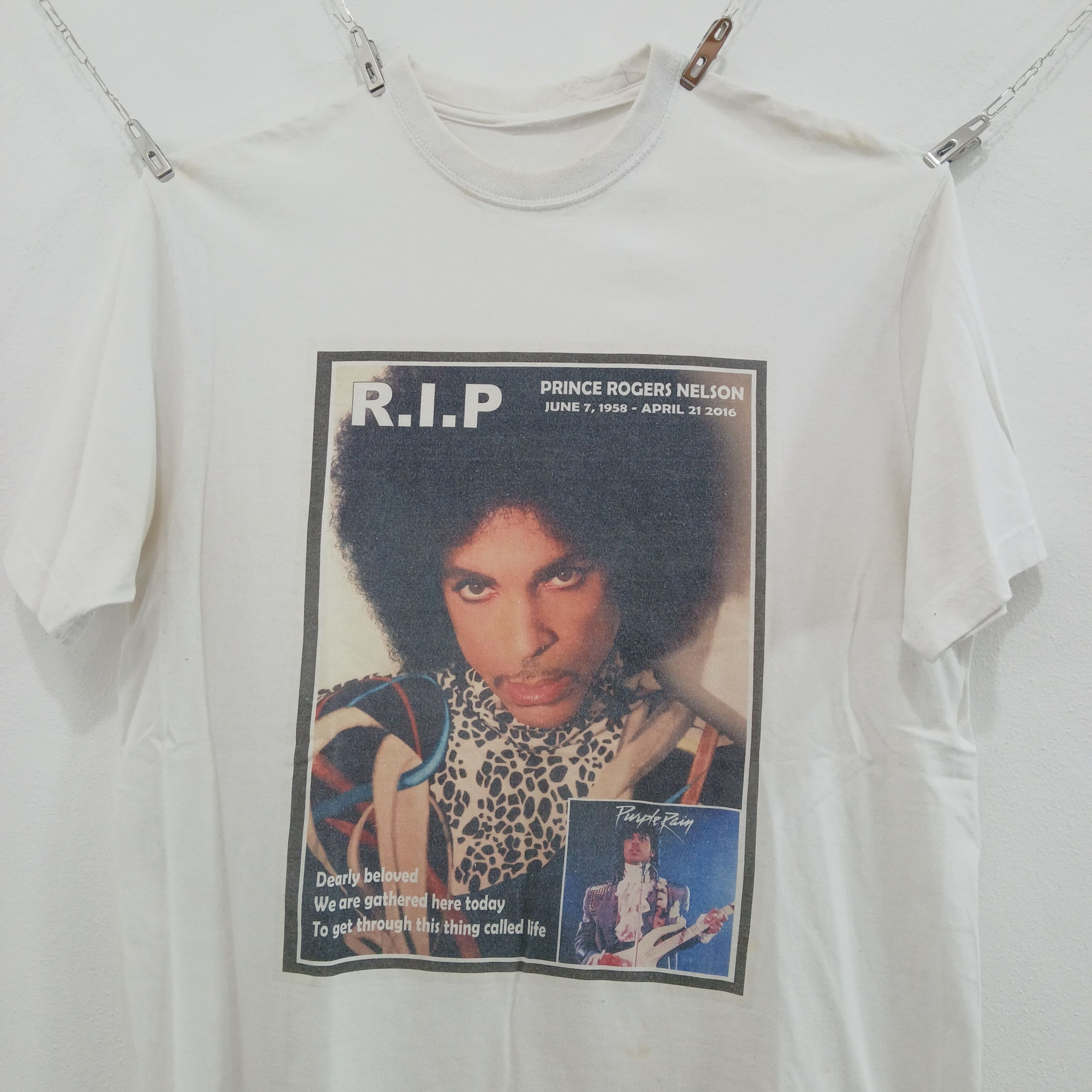 Band Tees PRINCE Rogers Nelson Europe Tee (Purple Rain) Size US XL / EU 56 / 4 - 2 Thumbnail