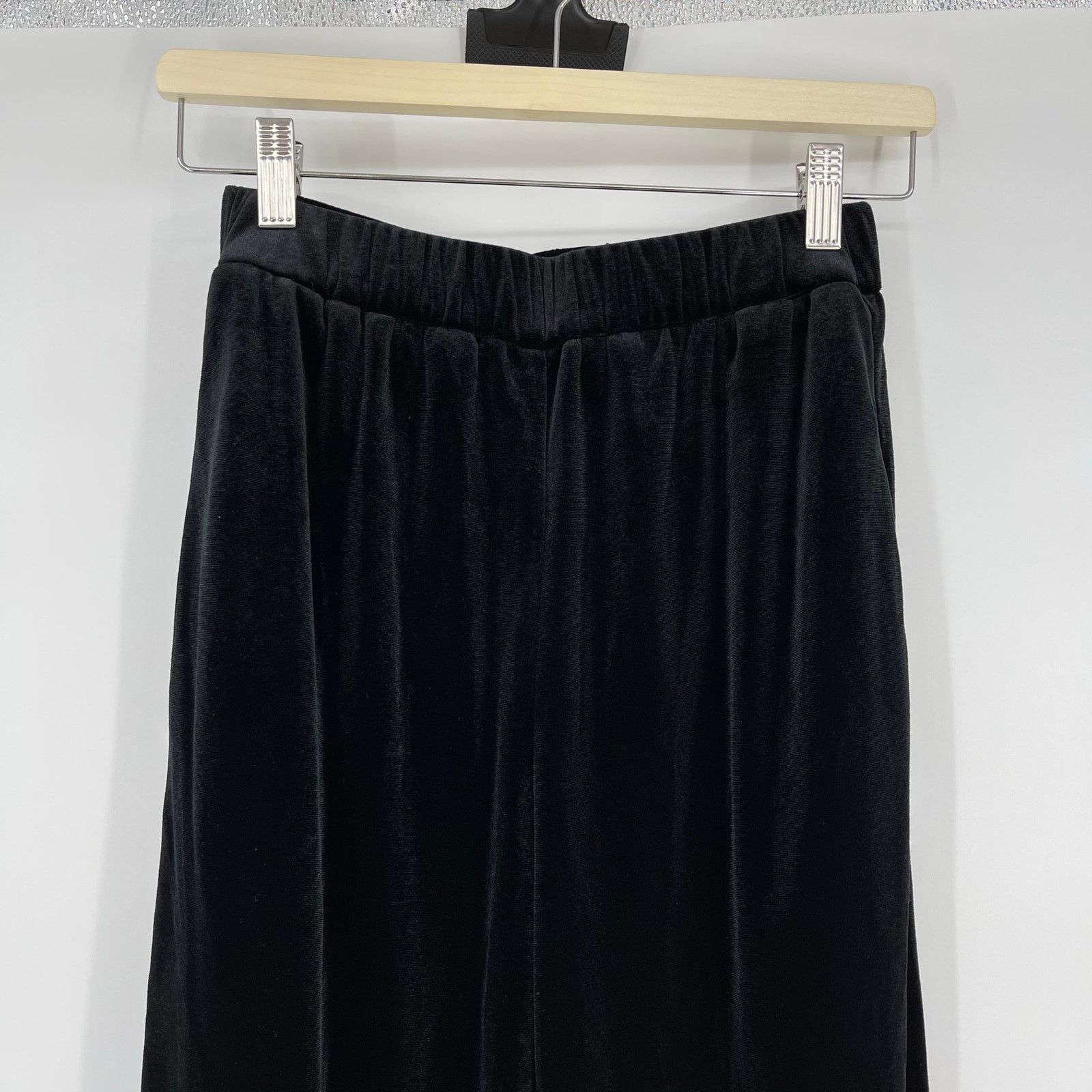 Ciao Lucia Ciao Lucia | Barca Pant Black Velvet Wide Leg Trousers XXS Size 24" / US 00 / IT 34 - 6 Thumbnail
