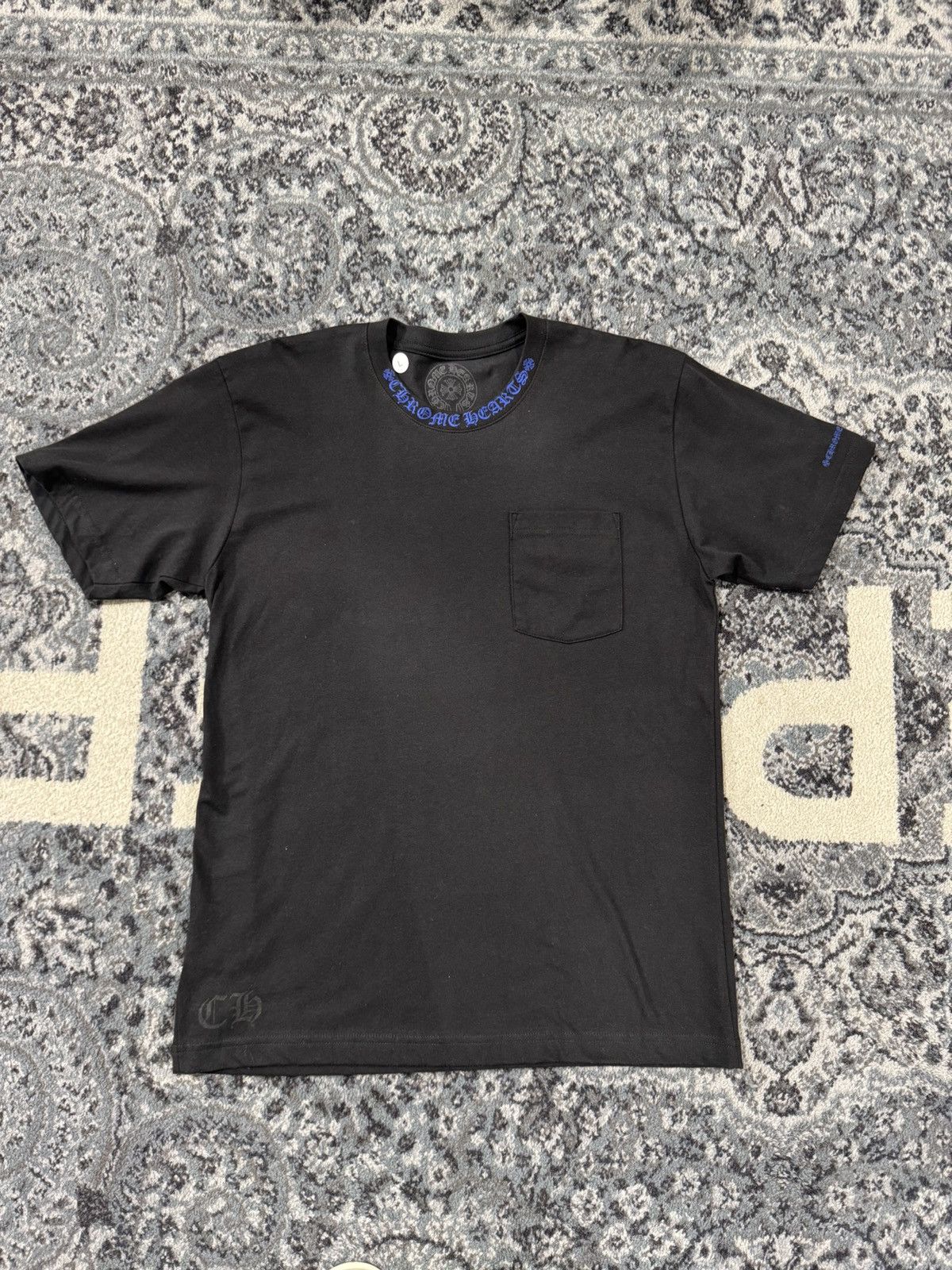 Chrome Hearts Chrome Hearts Neck Logo Tee Black/Blue Size US L / EU 52-54 / 3 - 1 Thumbnail