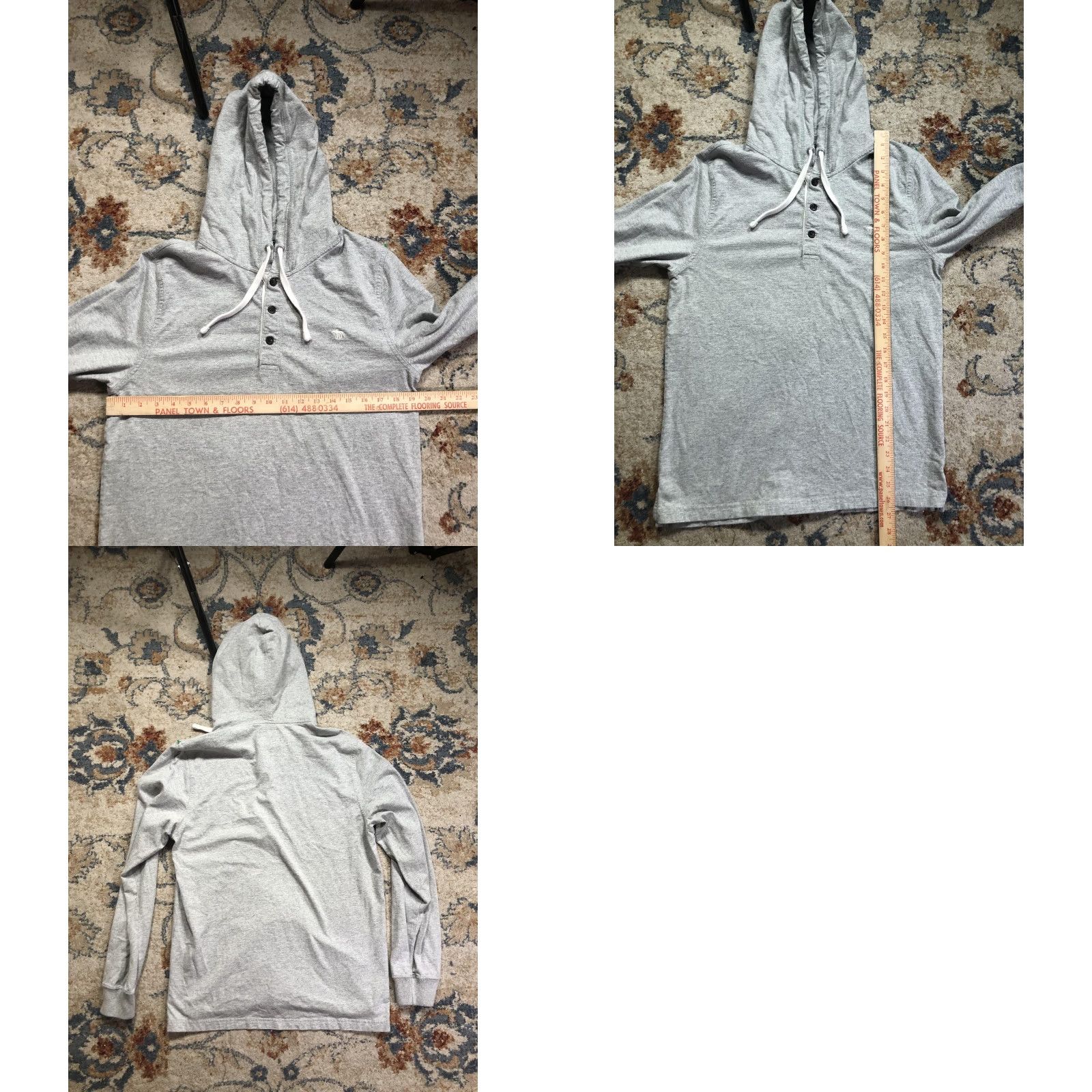 Abercrombie & Fitch Abercrombie & Fitch Hoodie Mens Medium Gray Henley Lightweight Hooded Shirt Logo Size US M / EU 48-50 / 2 - 8 Thumbnail
