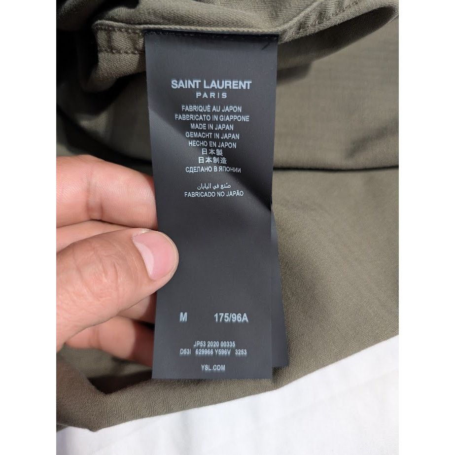 Saint Laurent Paris o1rshd1 Classic Western Shirt in Khaki Stonewash Size US M / EU 48-50 / 2 - 14 Thumbnail