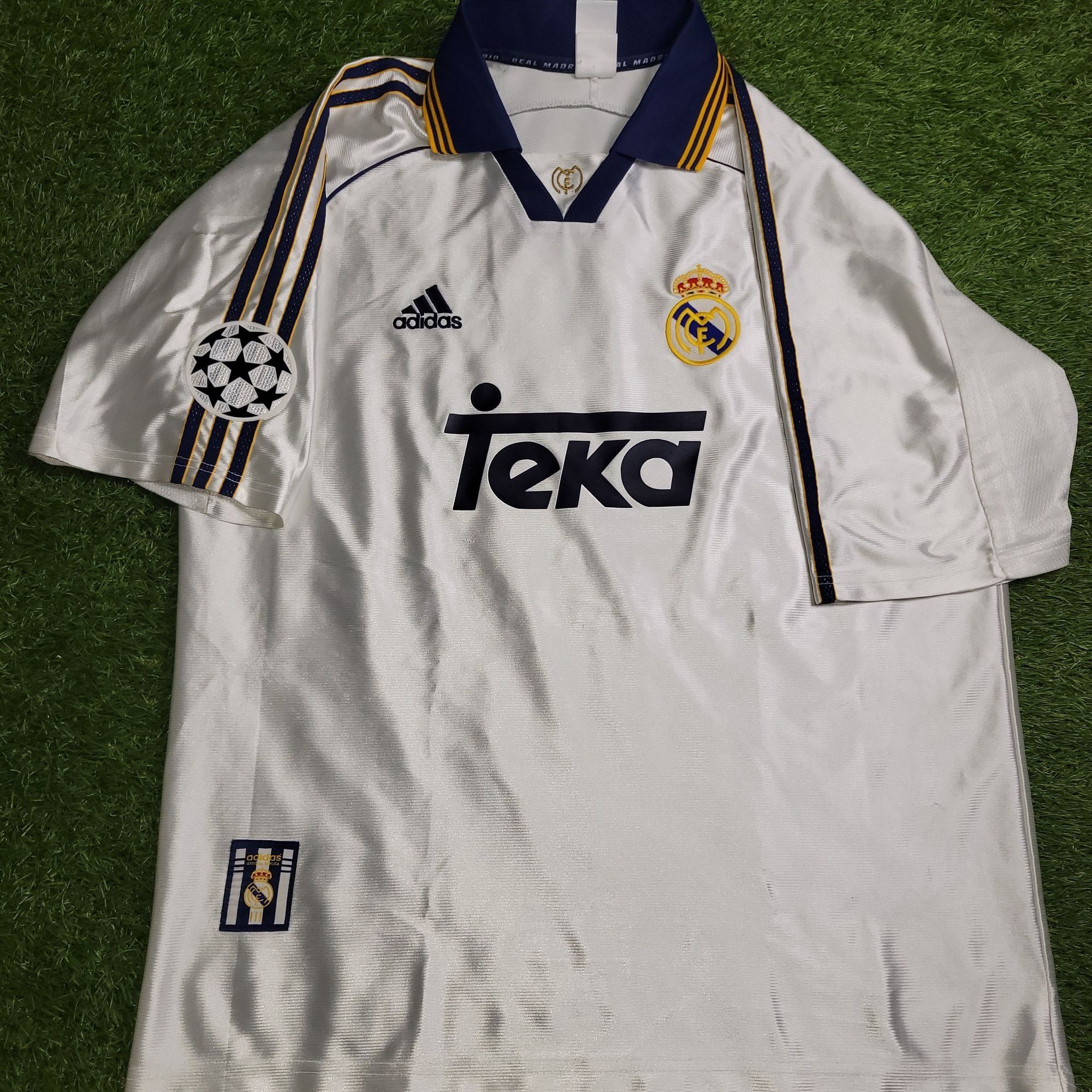 Adidas Raul Real Madrid 1999 2000 UEFA Soccer Jersey L Size US L / EU 52-54 / 3 - 2 Thumbnail