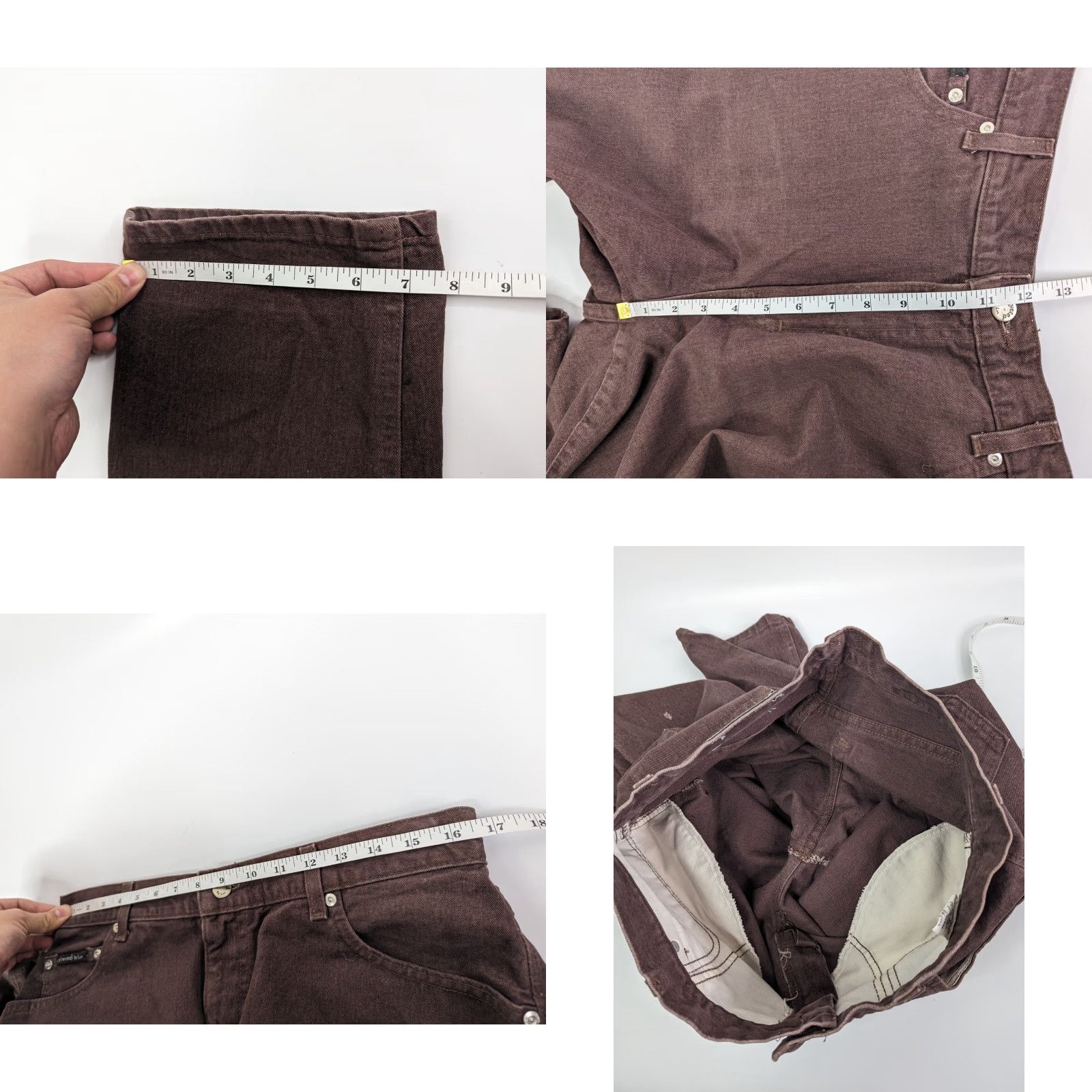 Lee VINTAGE Lee Riveted Maroon Brown High Rise Jeans Women 14 Cotton Denim Size 36" / US 14 / IT 50 - 8 Thumbnail