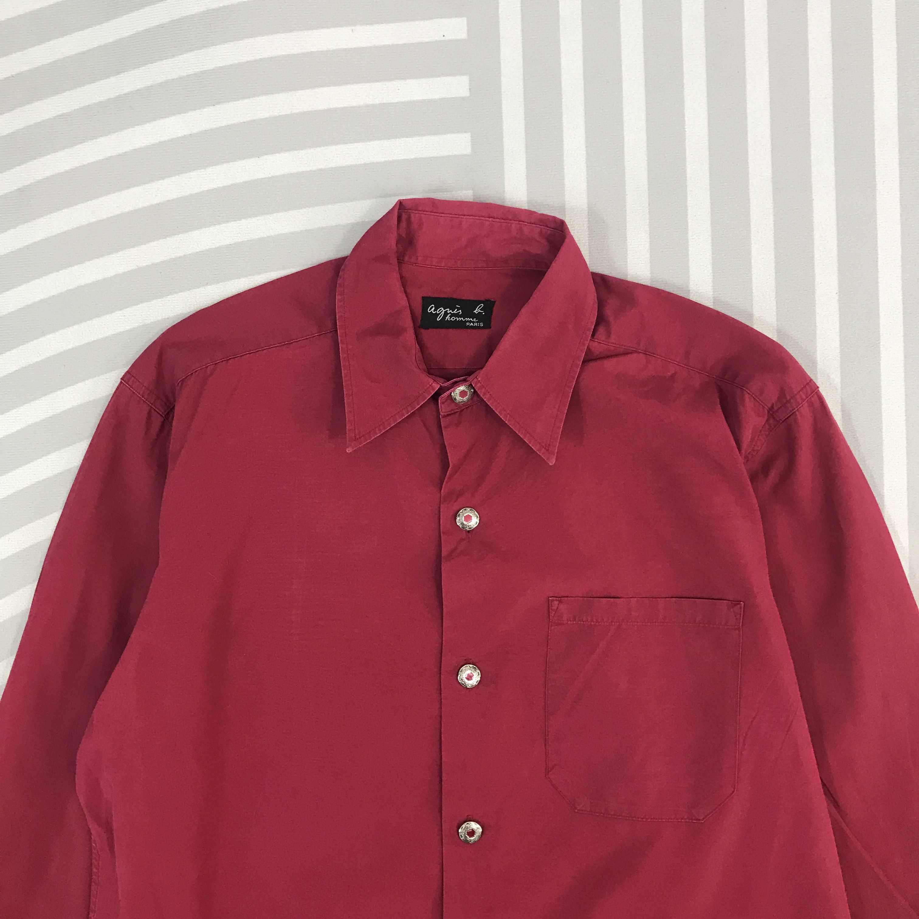 Vintage × agnes b. Vintage Agnes B. Long Red Button up Shirt Size US L / EU 52-54 / 3 - 2 Thumbnail