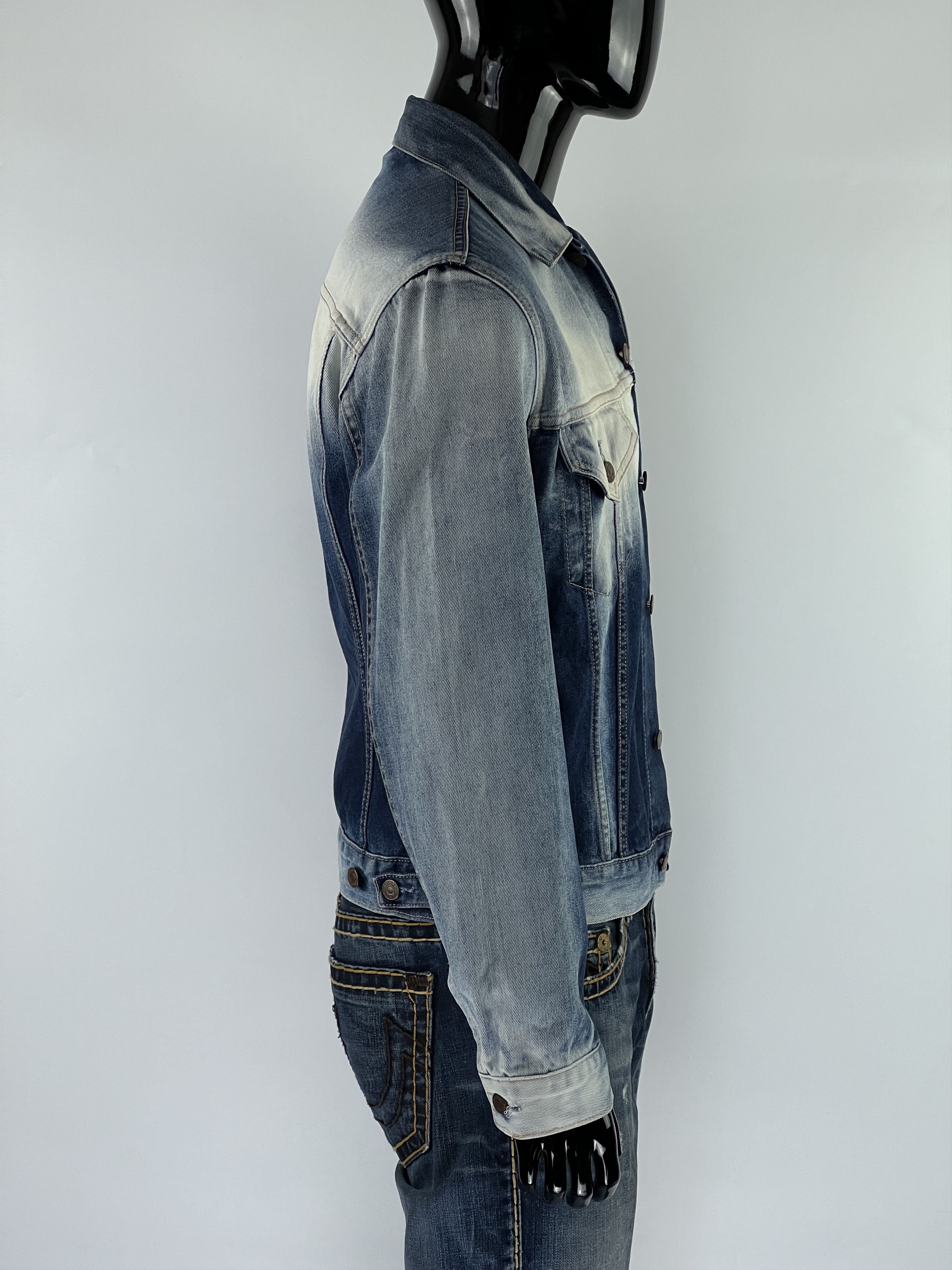 Levi's Levis Men's Blue White Distressed Denim Jacket Size L Size US L / EU 52-54 / 3 - 2 Thumbnail