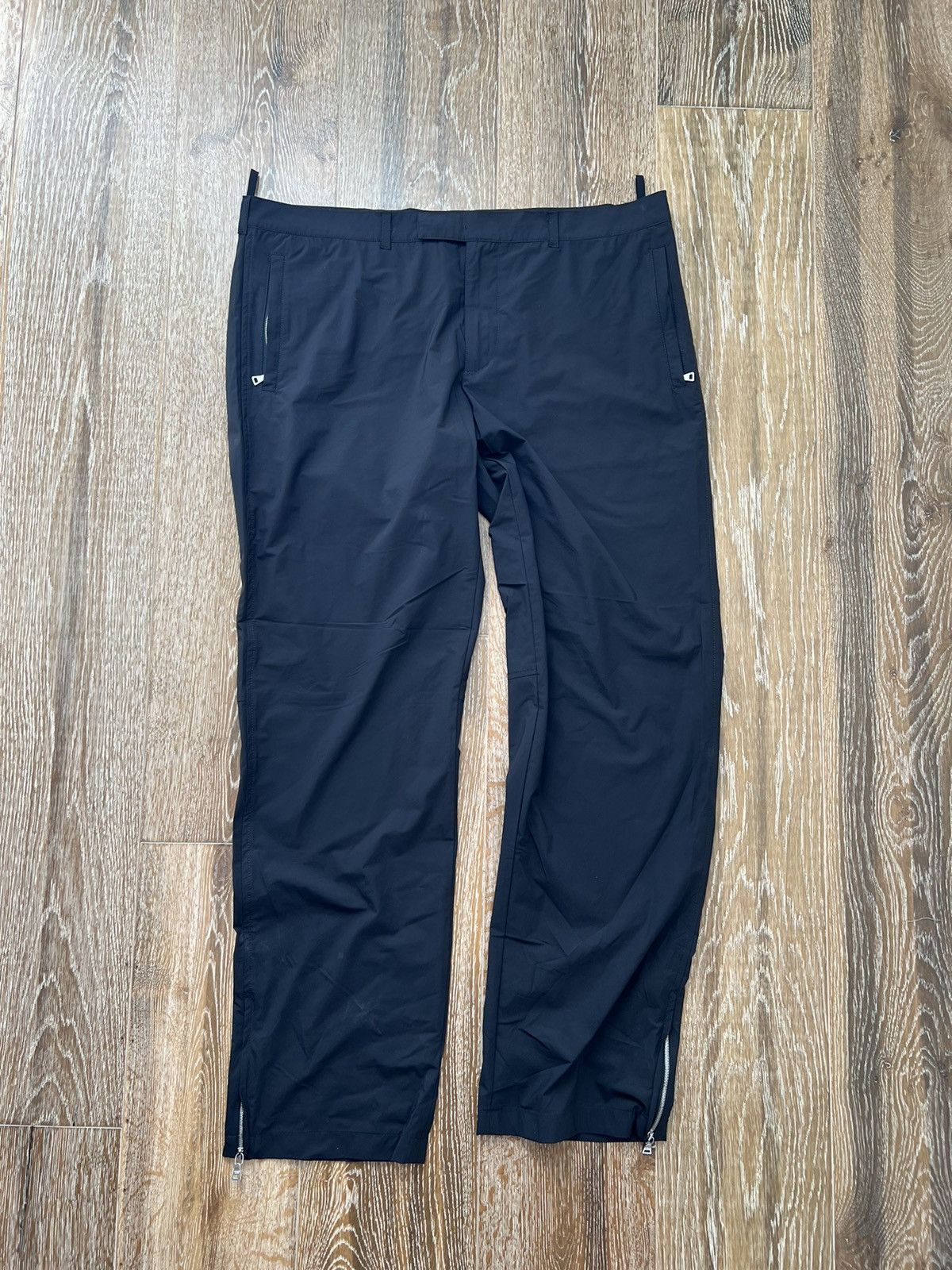 image of 2009 Prada Slim Fit Nylon Black Tab Pants, Men's (Size 38)