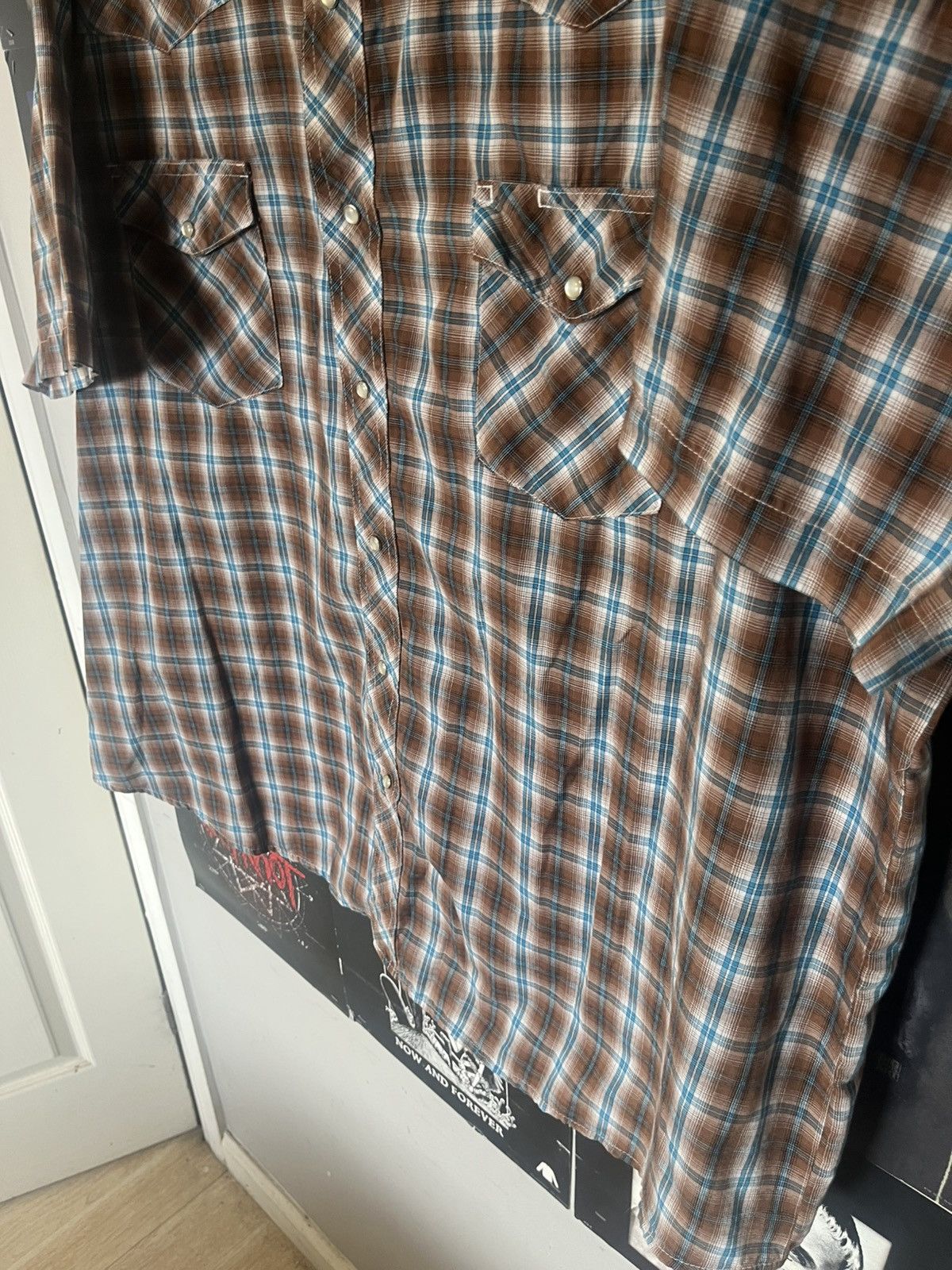 Wrangler Y2K 2000’s Wrangler western plaid Pearl Snap Button up shirt Size US XXL / EU 58 / 5 - 3 Thumbnail