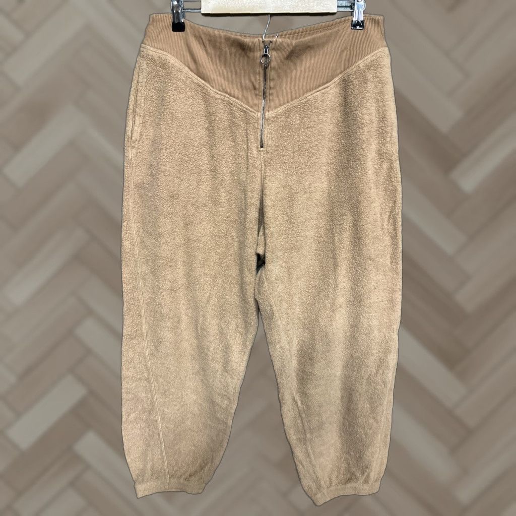 Vintage Aerie Joggers Women XL Brown Fleece Zip Up Tapered Pants Casual Activewear Size XL / US 12-14 / IT 48-50 - 1 Thumbnail