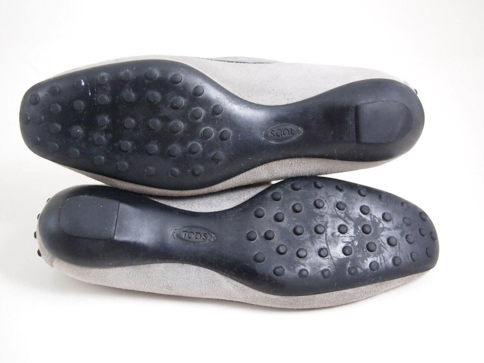 Tod's Tod's Ballet Flats Gray Silver Suede Leather EU 37.5 US 7.5 Size US 7.5 / IT 37.5 - 9 Thumbnail