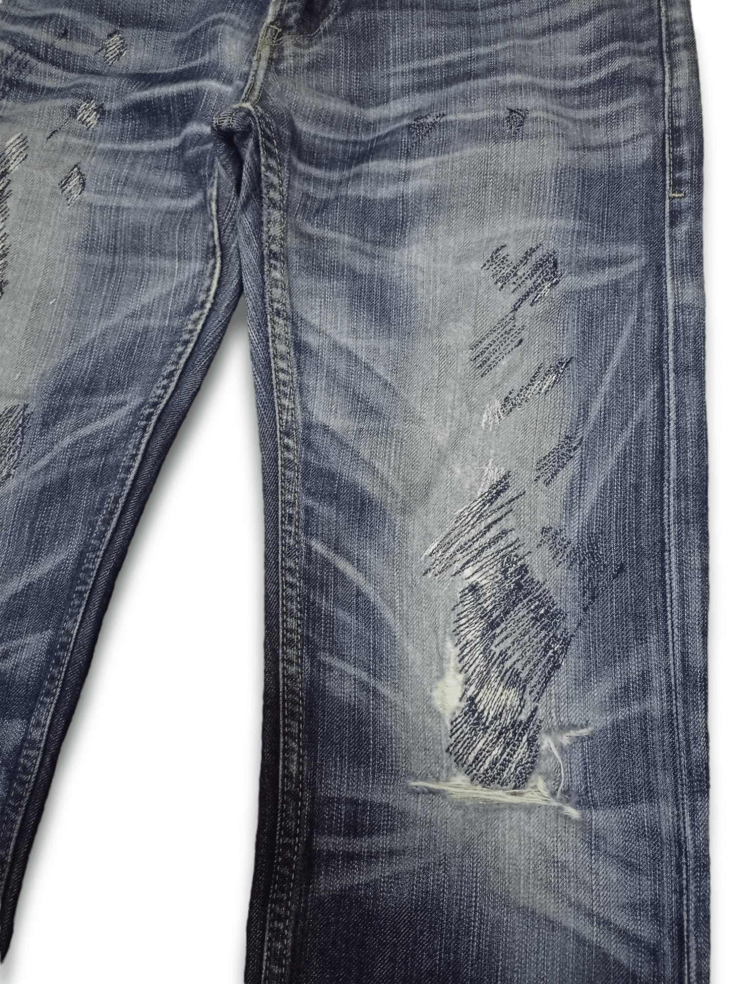 Levi's × Levi's Vintage Clothing Vintage 90s Levis 504 Blue Wash Distressed Rework Jeans Size US 31 - 8 Thumbnail