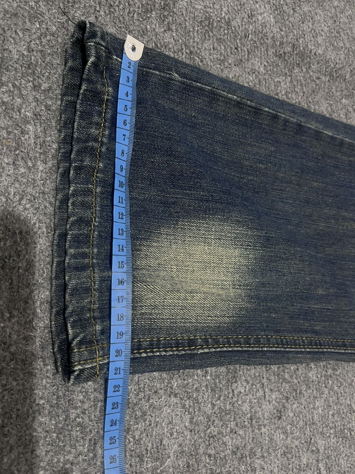 Isamu Katayama Backlash Vintage Y2K Biker Jeans", "Distressed Faded Denim" Size US 32 / EU 48 - 14 Thumbnail