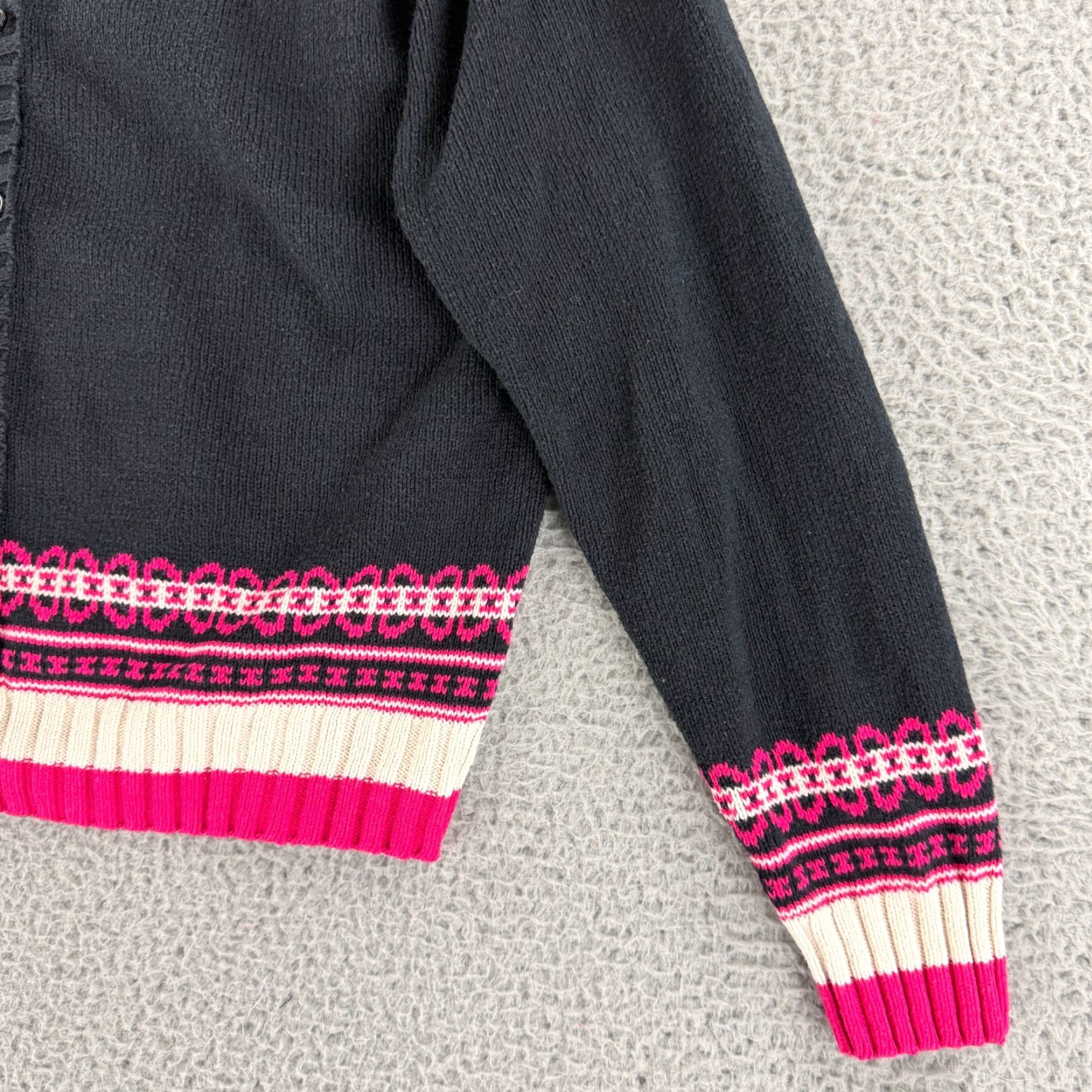 Izod VINTAGE Izod Cardigan Sweater Womens XL Pink Fair Isle Nordic Long Sleeve Size XL / US 12-14 / IT 48-50 - 3 Thumbnail