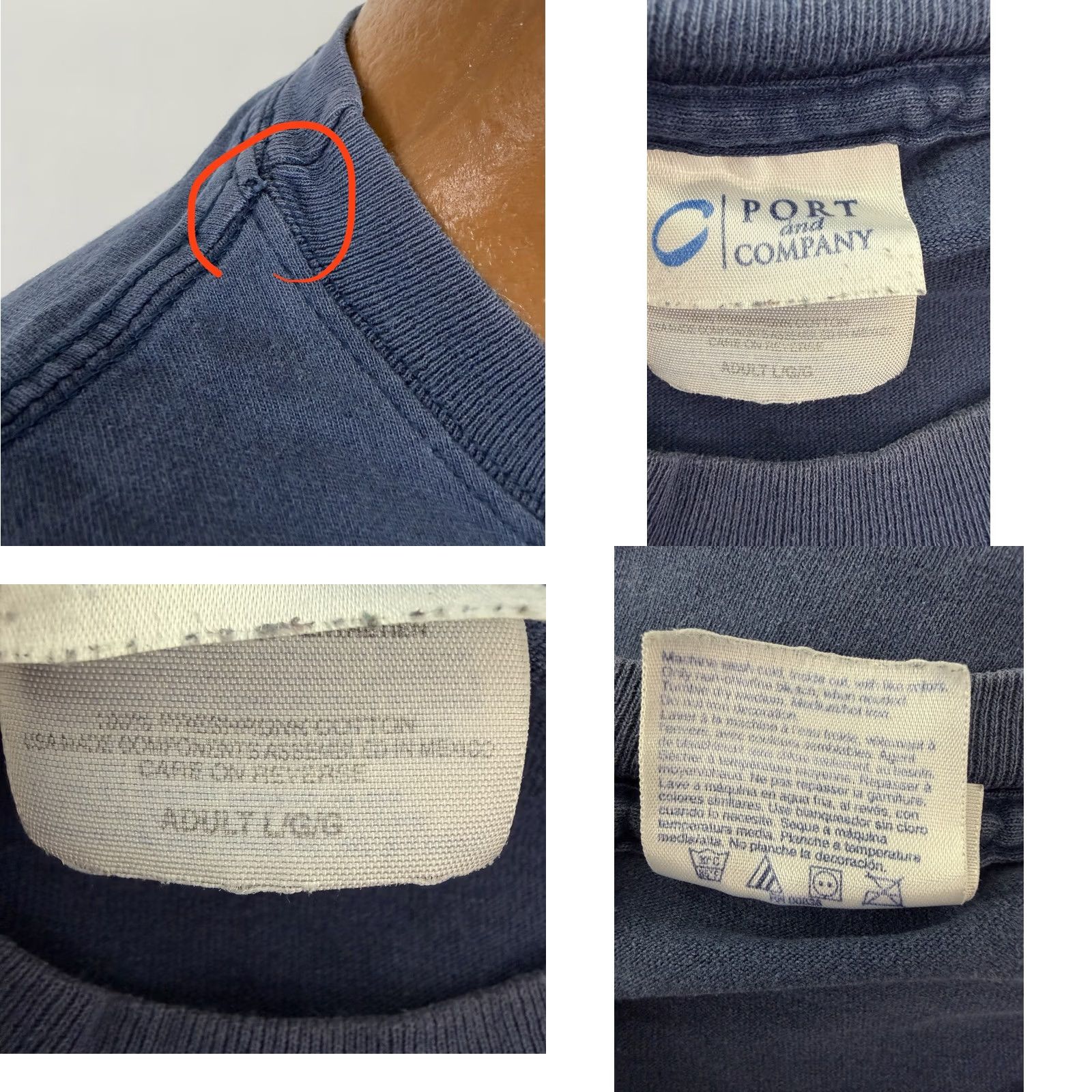 Vintage Vintage Fraternity Shirt Mens Large 90s Y2K Faded Navy Blue Size US L / EU 52-54 / 3 - 9 Thumbnail