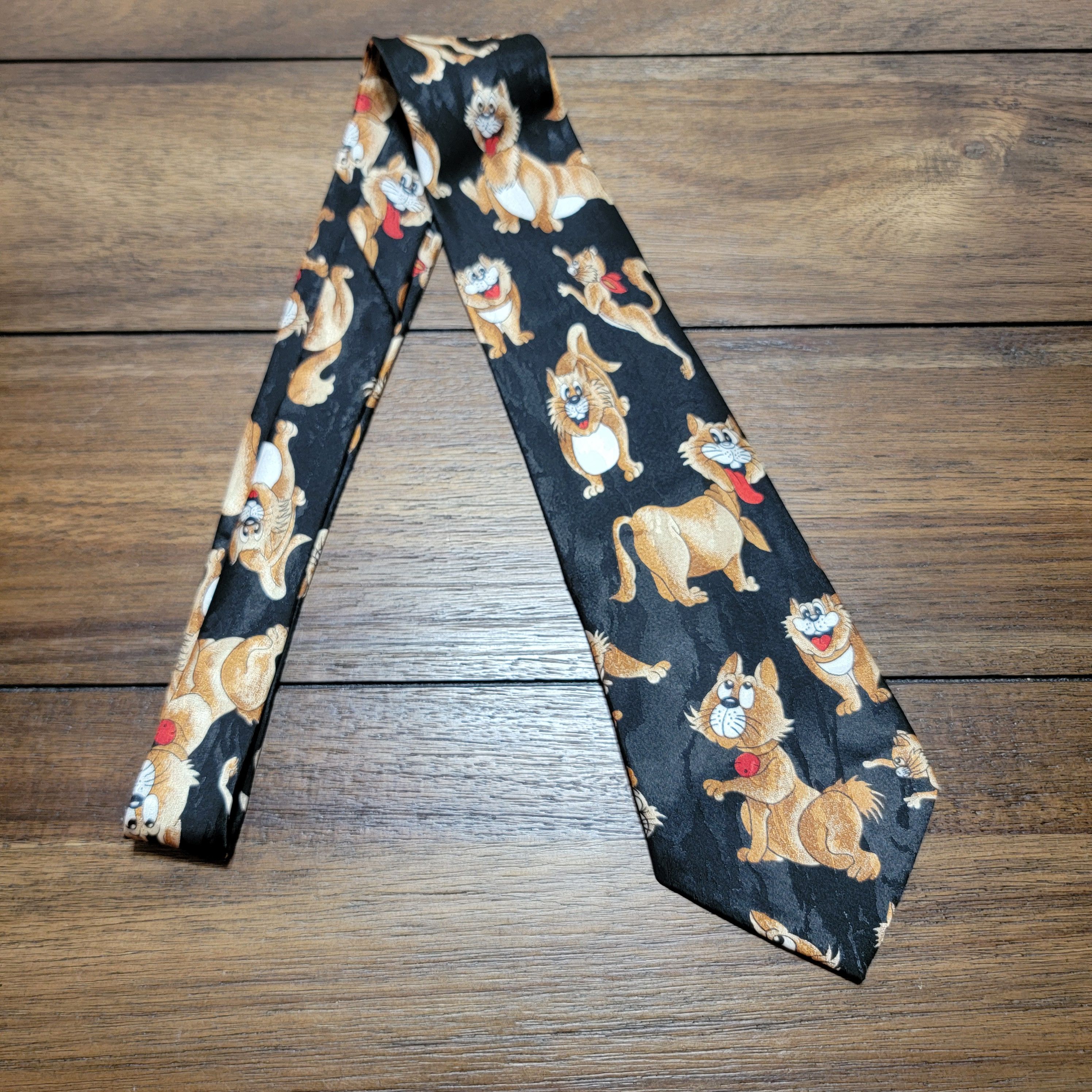 Other Marco Polo Orange Cat Black Neck Tie Size ONE SIZE - 2 Thumbnail