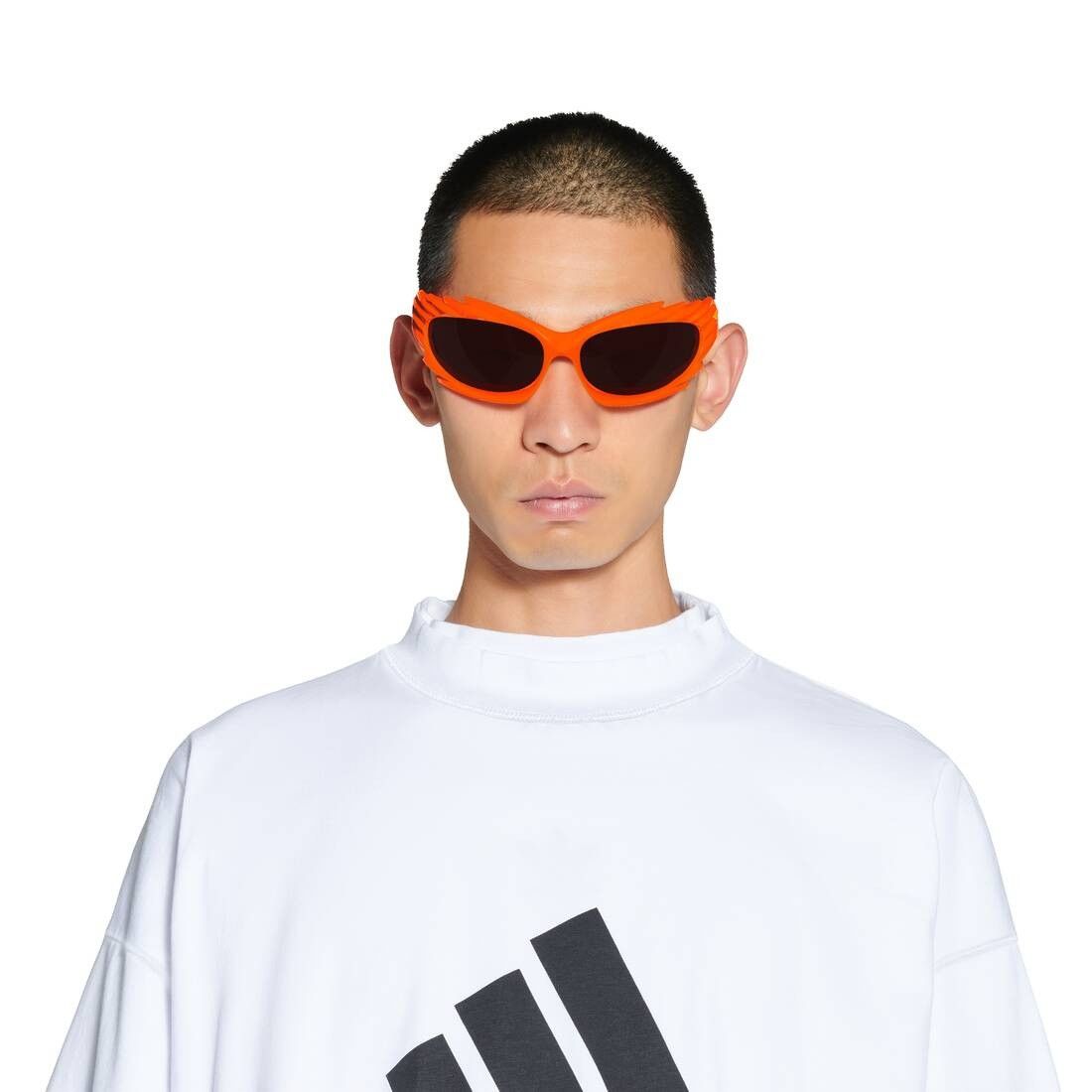 Balenciaga o1mt1gz0125 Size: OS / Spike Rectangle Sunglasses in Orange Size ONE SIZE - 5 Thumbnail
