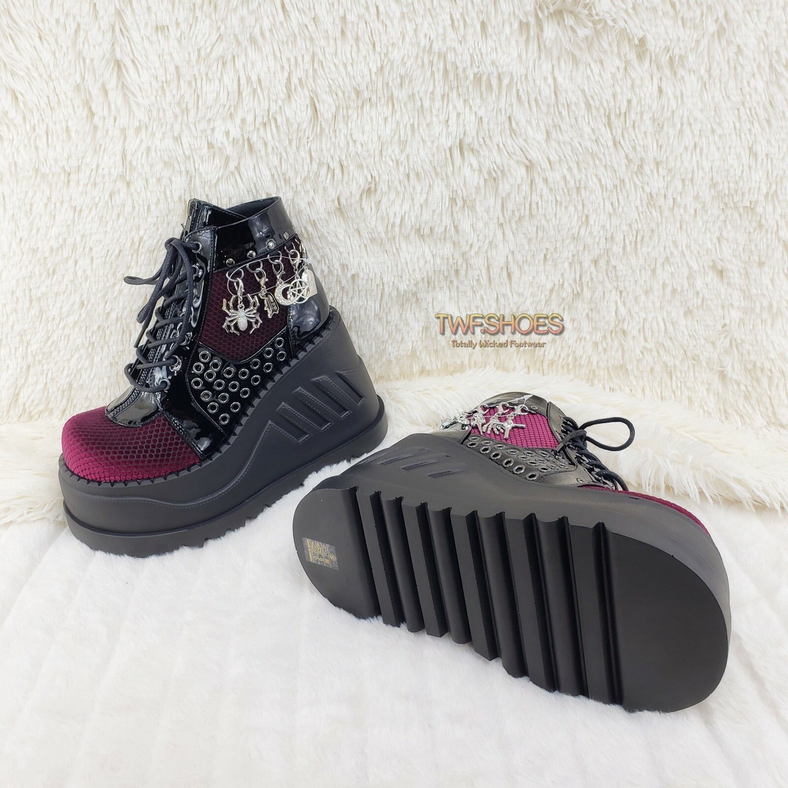 Demonia Cult DEMONIA Stomp 18 Goth Punk Rock Charm Pendant Platform Wedge Size US 10 / IT 40 - 3 Thumbnail