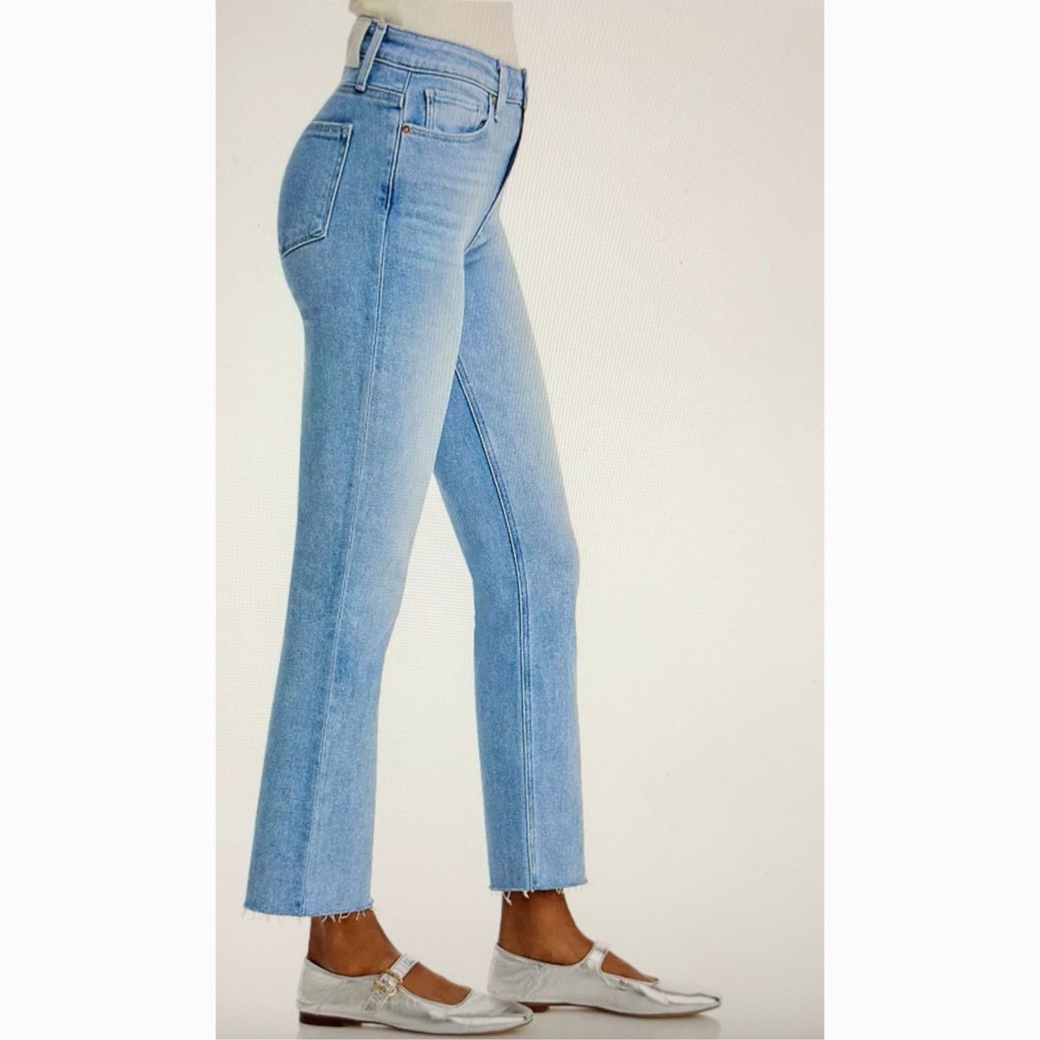 Paige Paige Cindy Raw Hem High Waist Ankle Straight Leg Jeans 32 Size 32" / US 10 / IT 46 - 5 Thumbnail