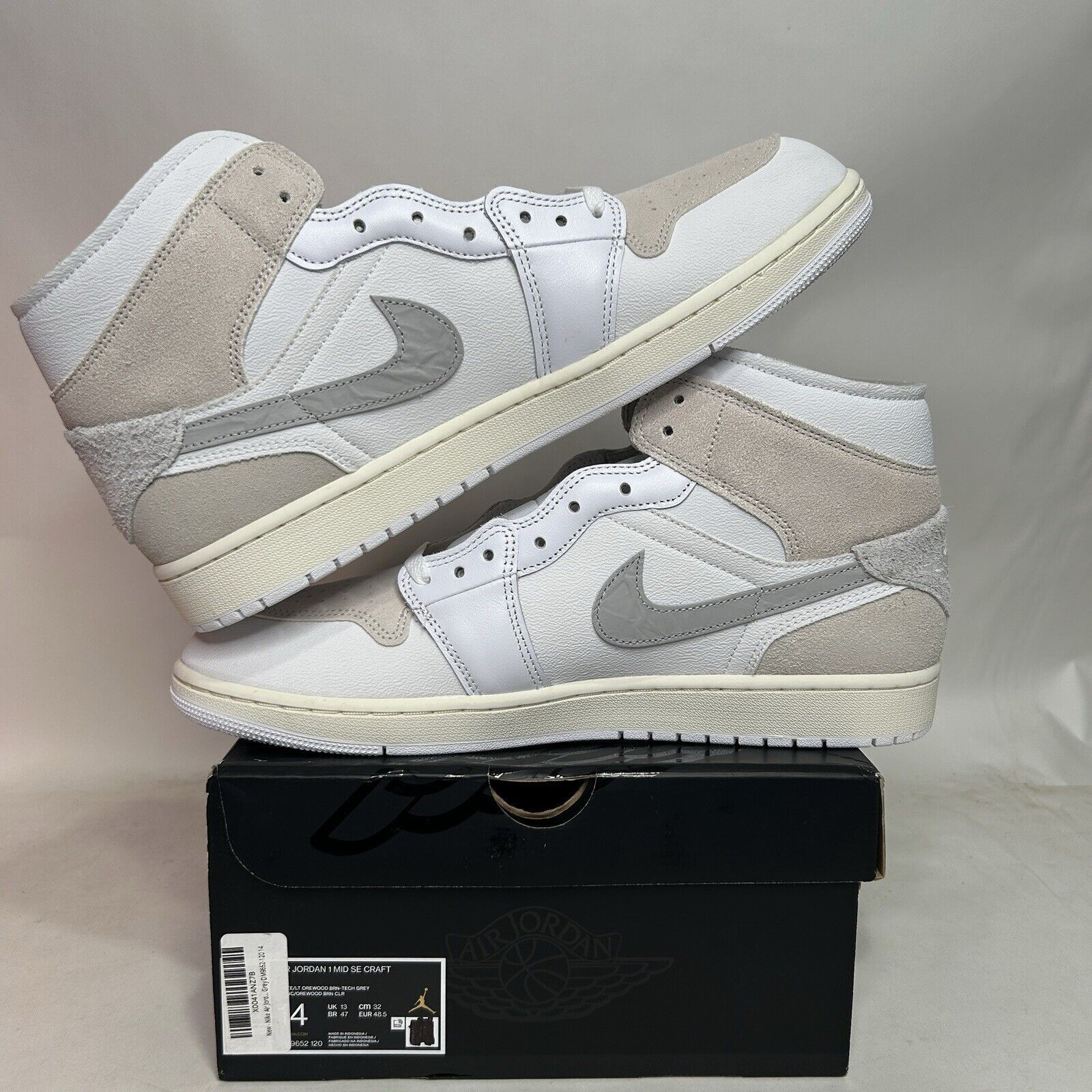 Nike Nike Air Jordan 1 Mid SE Craft “Tech Grey Light Orewood” Size US 14 / EU 47 - 3 Thumbnail