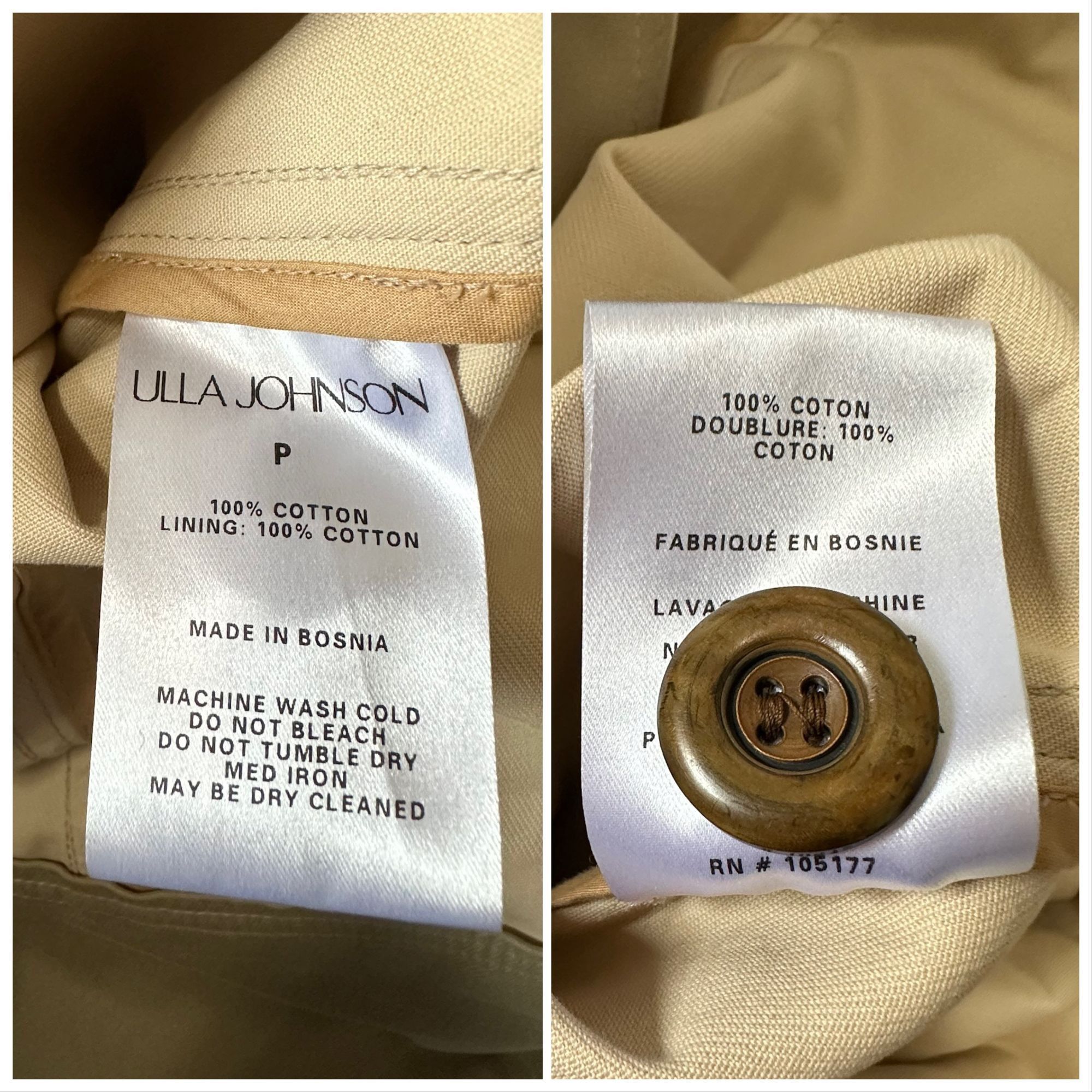 Ulla Johnson Ulla Johnson Emmanuelle Trench Coat, Size P, Neutral Color, Size XS / US 0-2 / IT 36-38 - 4 Thumbnail