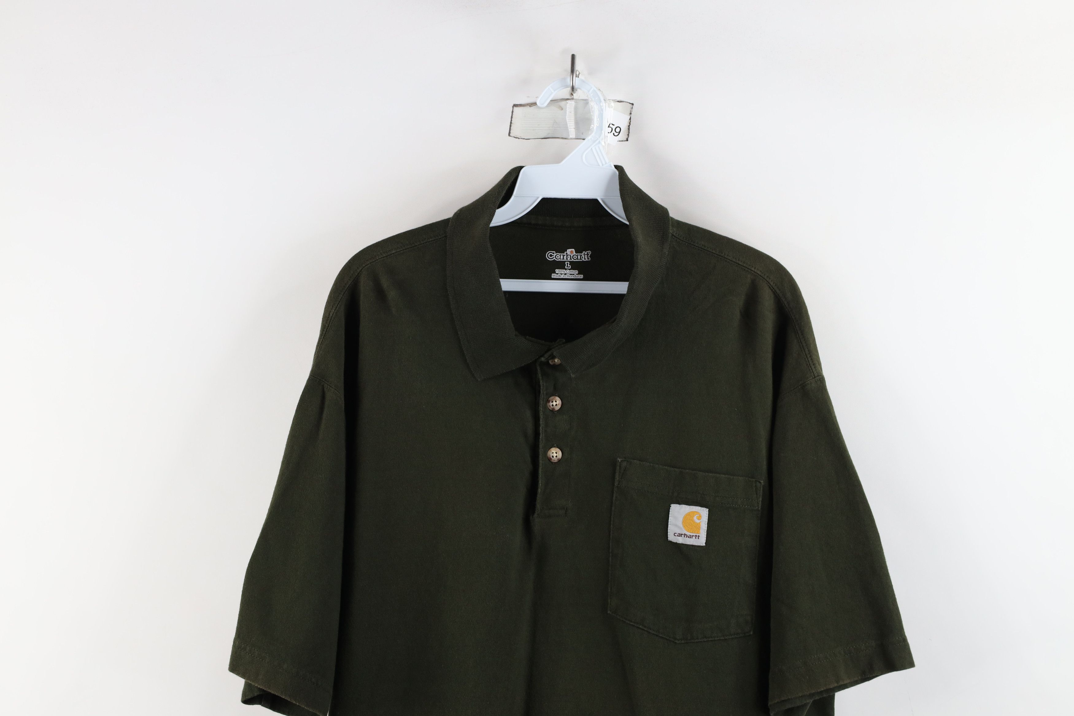 Carhartt × Vintage Vintage Y2K Carhartt Faded Spell Collared Polo Shirt Green Size US L / EU 52-54 / 3 - 2 Thumbnail
