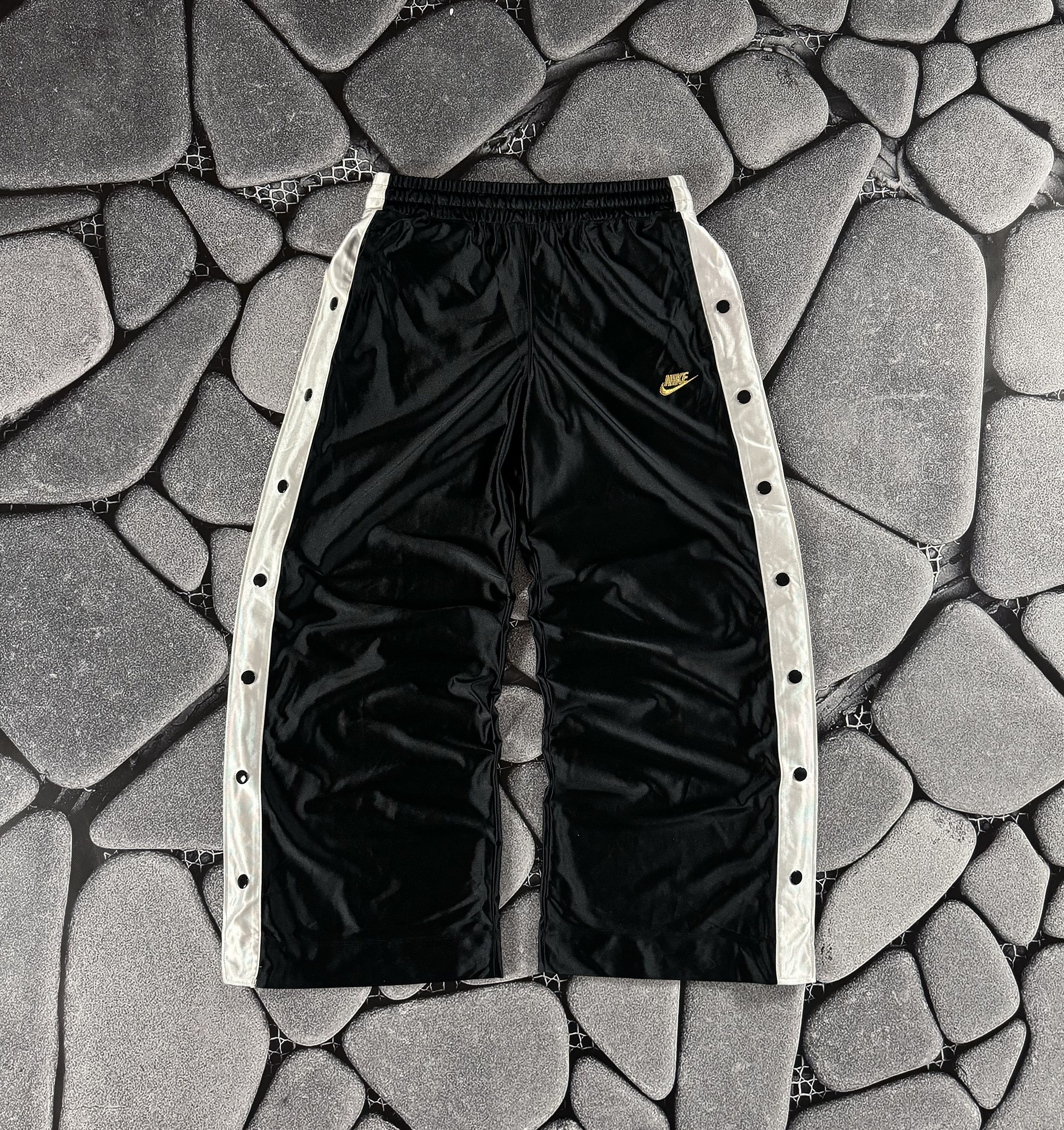 Japanese Brand NIKE TRACK BAGGY FULL BUTTON UP PANTS Y2K DRILL Size US 32 / EU 48 - 1 Thumbnail