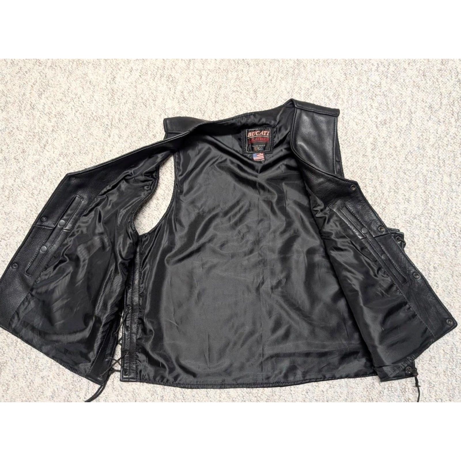 Vintage VINTAGE Bucati MOTORCYCLE vest shirt Mens 3XL Black gun conceal carry 50-52 Western snap Leather USA made Conceal Carry Vest Size US XXL / EU 58 / 5 - 4 Thumbnail