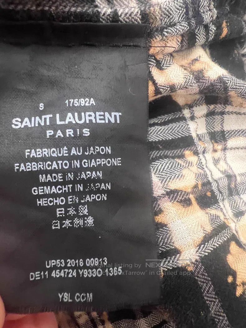 Saint Laurent Paris Saint Laurent Paris Flame Rendered Shirt Yellow Plaid Spla Size US S / EU 44-46 / 1 - 3 Thumbnail