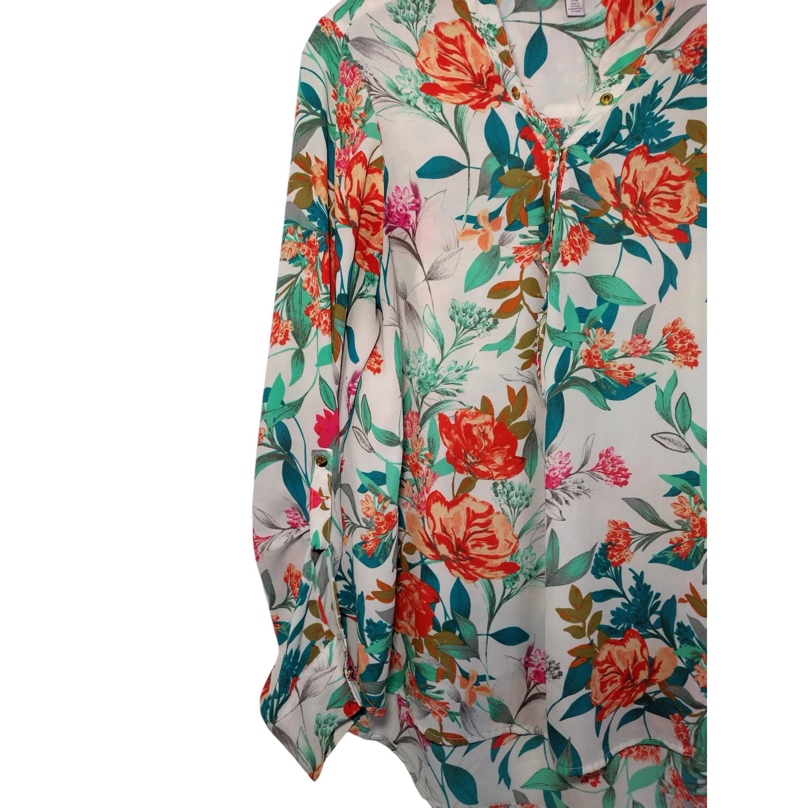 Guess Guess Womens Casual Tunic Long Sleeve Multicolored Floral Size L / US 10 / IT 46 - 8 Thumbnail