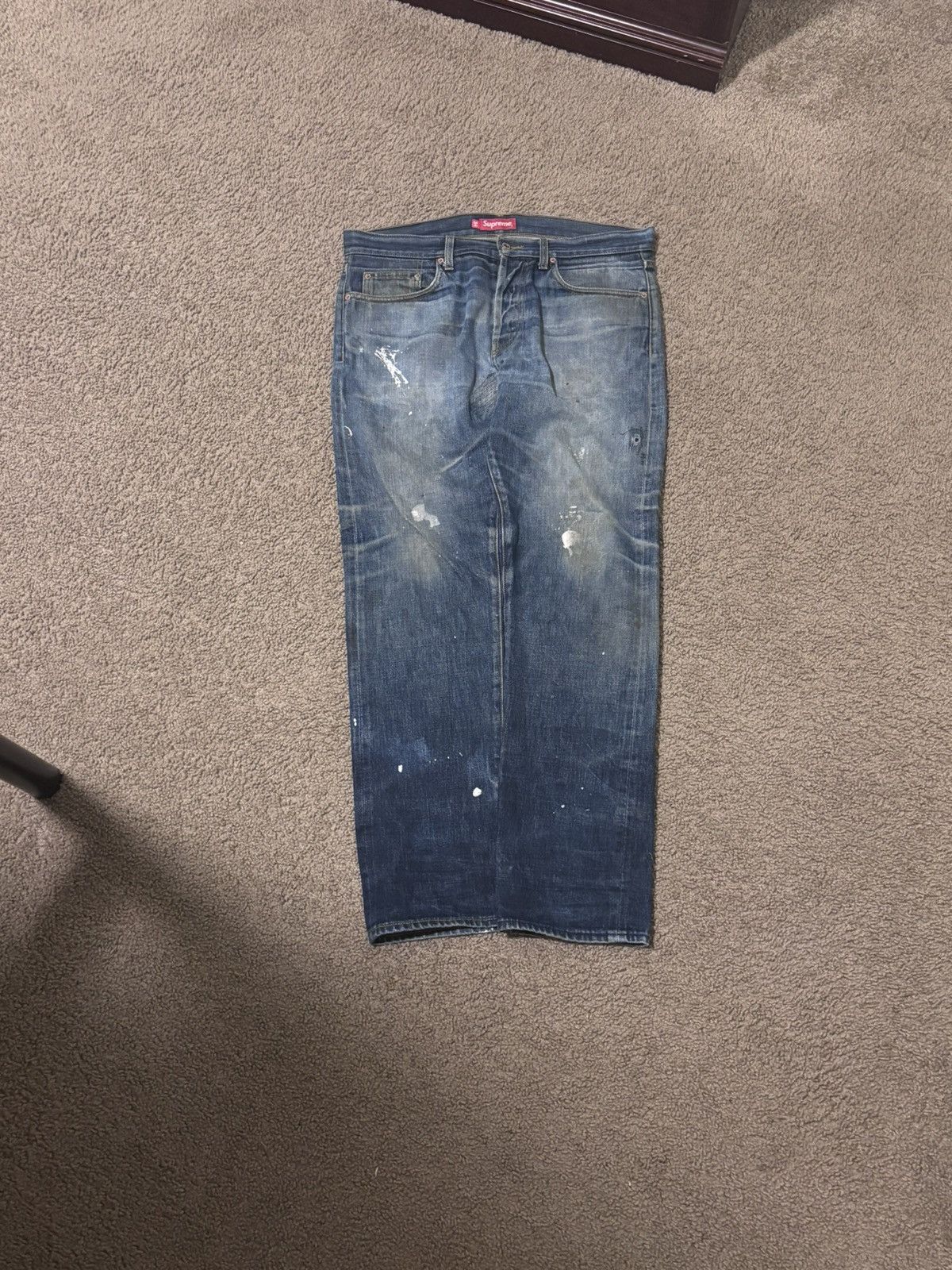Supreme 2018 Painted Supreme Selvedge Denim 14oz Size US 34 / EU 50 - 2 Thumbnail