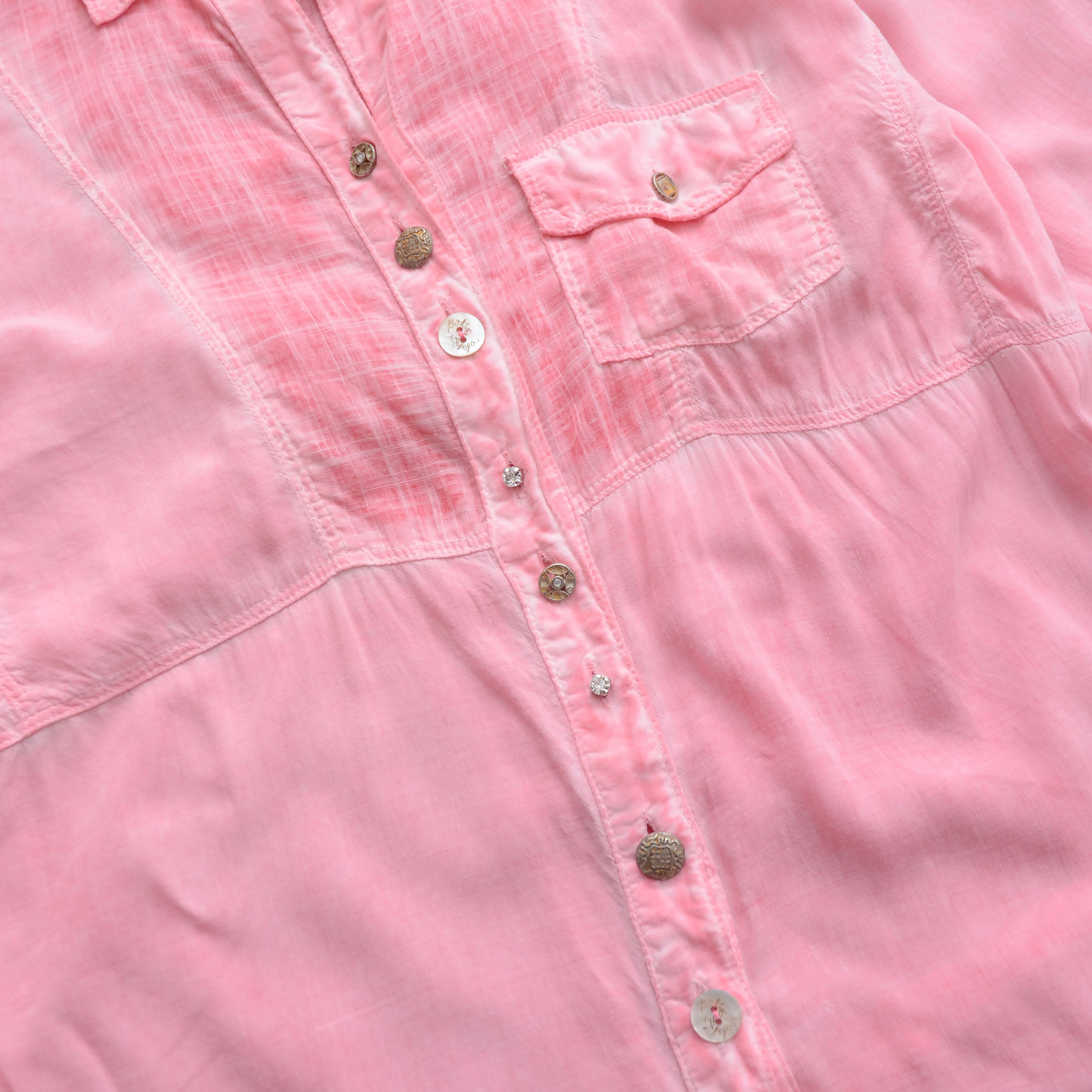 Bottega Desires Bottega by Elisa Cavaletti Pink Capri Blouse Shirt Top L Y2K Size L / US 10 / IT 46 - 7 Thumbnail