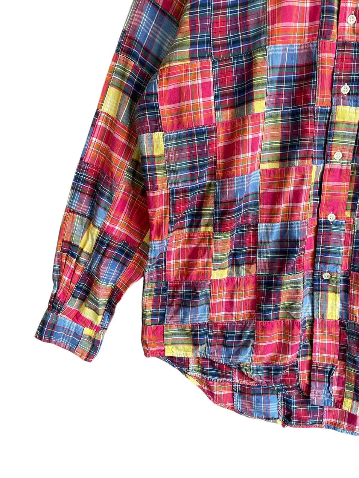 Polo Ralph Lauren Rare Design Vintage Polo Ralph Lauren Patchwork Shirt 1990s Size US XL / EU 56 / 4 - 5 Thumbnail