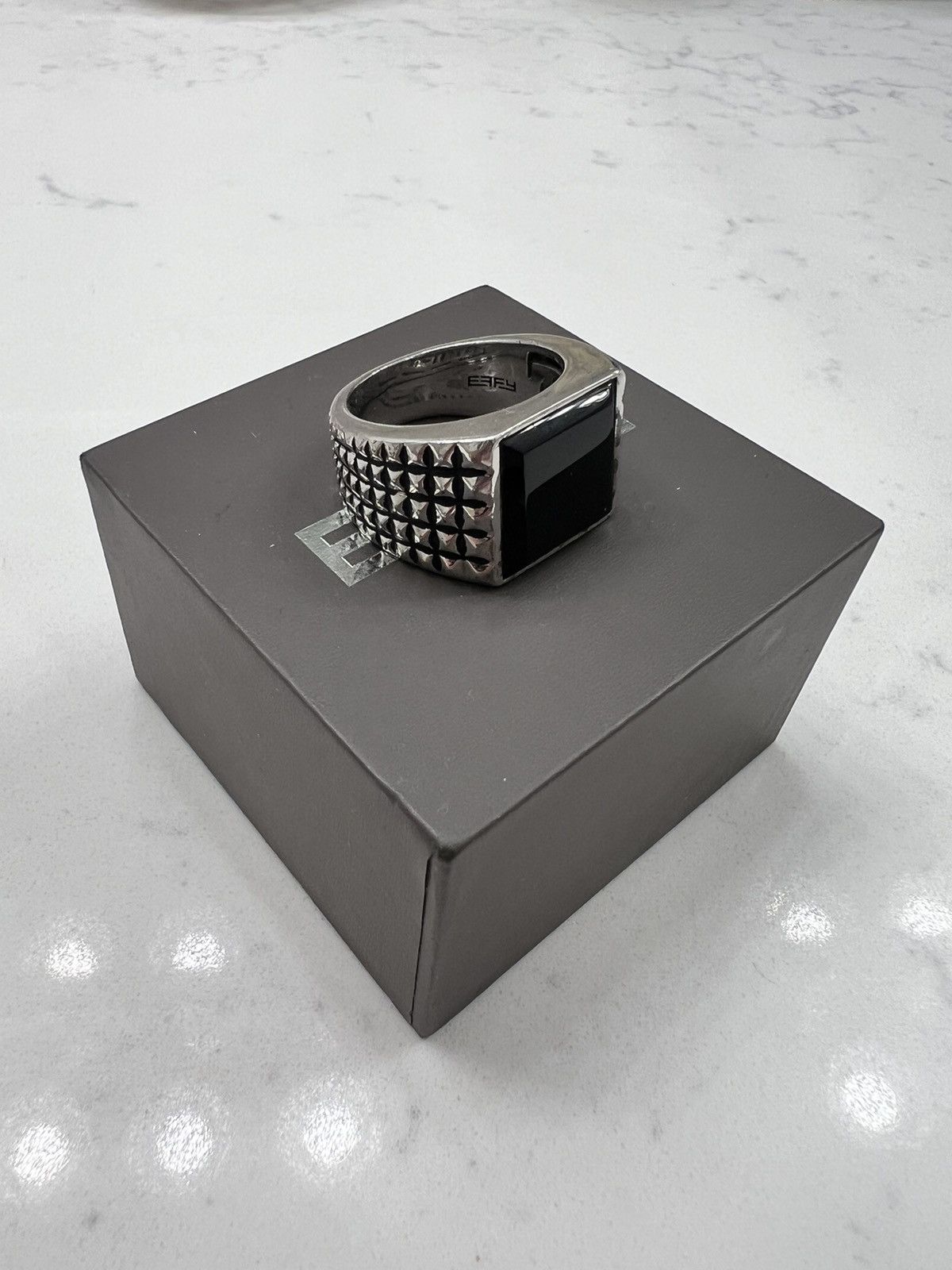 Designer × Jewelry Effy 925 Sterling Silver & Onyx Statement Ring Size ONE SIZE - 1 Thumbnail