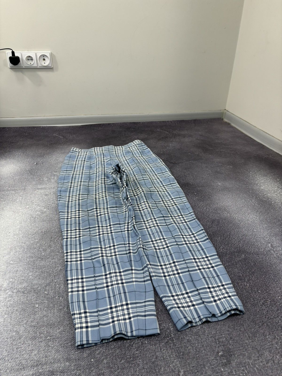 Escada Escada Margaretha Ley Vintage Tartan Check Blue Luxury Pants Size 32" / US 10 / IT 46 - 3 Thumbnail