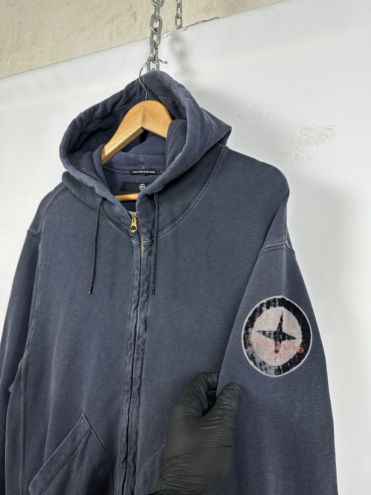 Vintage Stone Island Hoodie Vintage Stone Island Ninja Black Wool