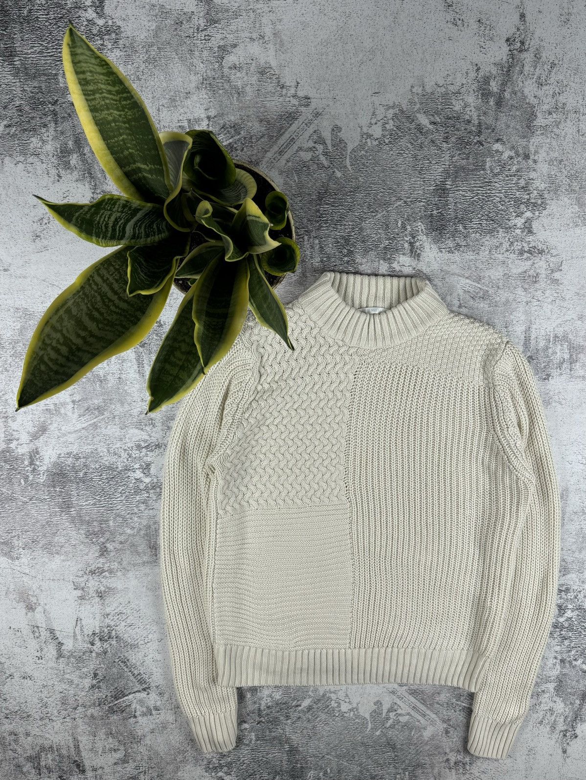 Pre-owned Archival Clothing X Helmut Lang Archive Helmut Lang Knited Basic Oversized Sweater Sweatshirt In Beige