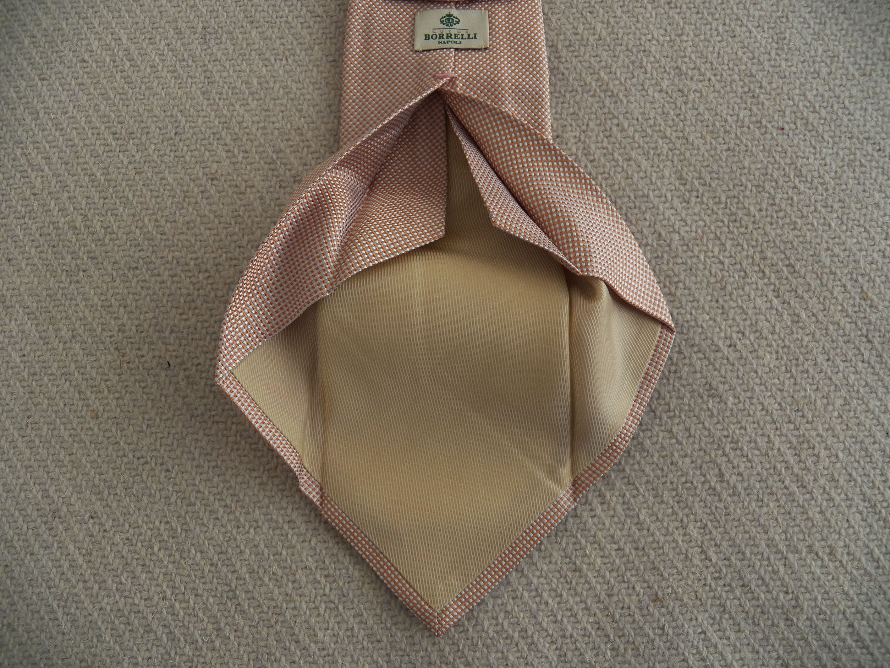 Luigi Borrelli Luigi Borrelli Napoli Necktie orange silver micro check dot Size ONE SIZE - 3 Thumbnail