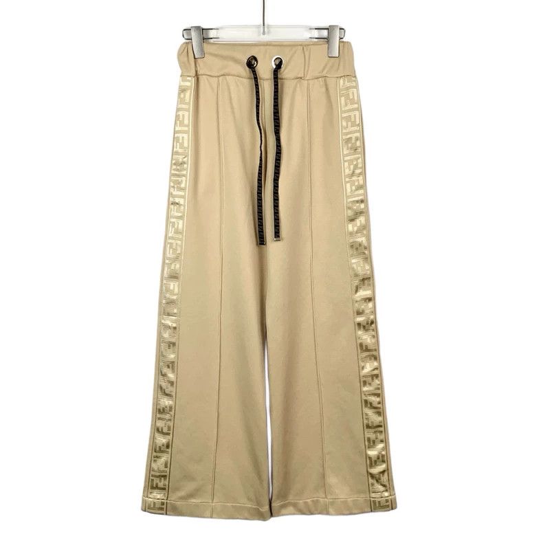 Fendi FENDI Beige Monogram Drawstring Straight Leg Trousers Size 42" / US 20 - 1 Thumbnail