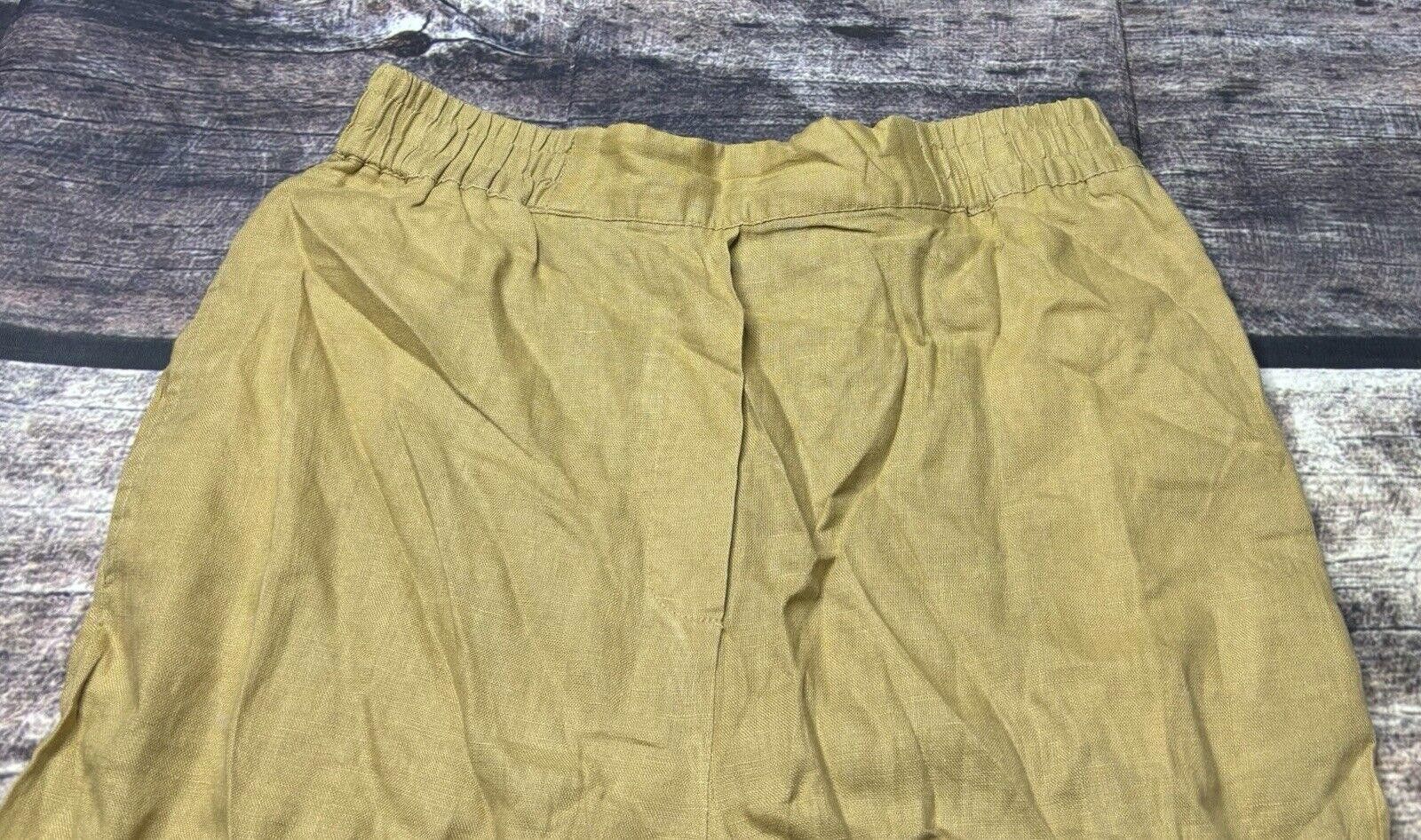 Zara Zara Linen Pants Women's Medium Khaki Brown Joggers Size 32" / US 10 / IT 46 - 4 Thumbnail