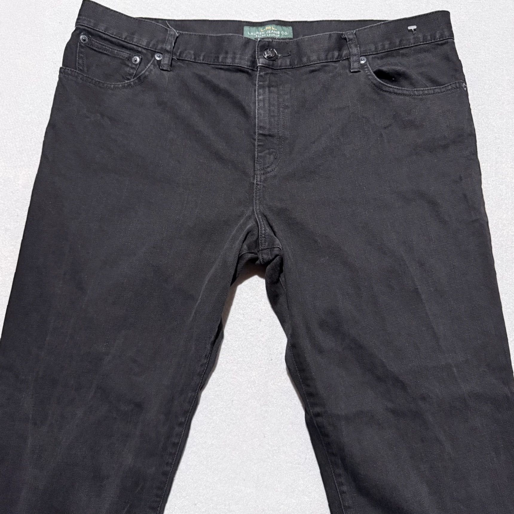 Denime LRL Lauren Jeans Co. Boyfriend Jeans Women's Black Denim Pockets Classic - 14 Size 36" / US 14 / IT 50 - 3 Thumbnail