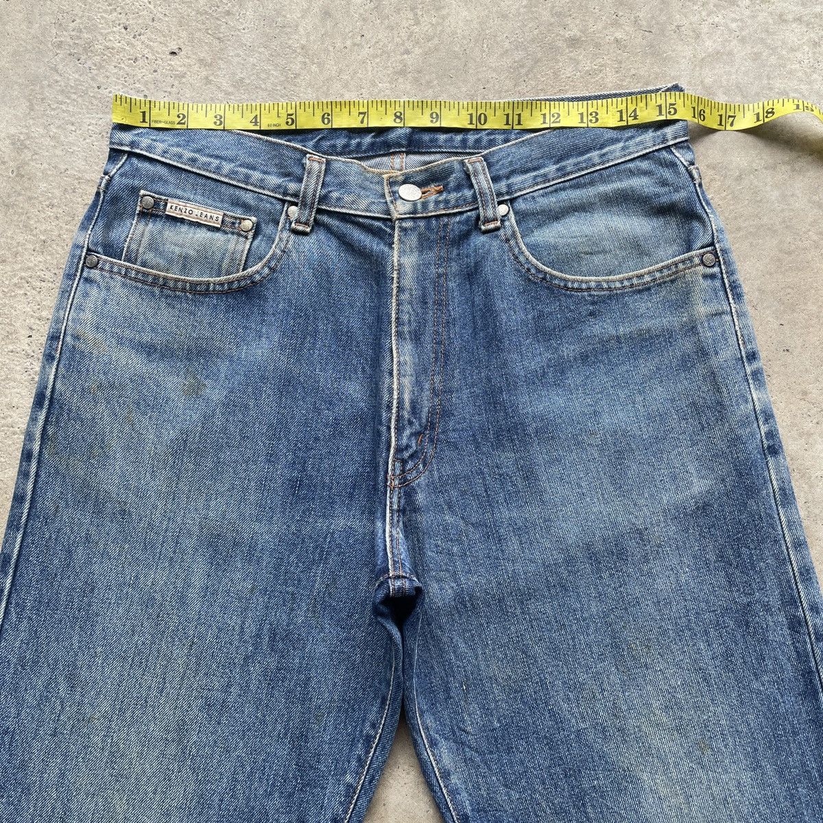 Jean × Kenzo W31x29.5 Vintage Kenzo Jeans Faded Denim Pants Size US 31 - 6 Thumbnail
