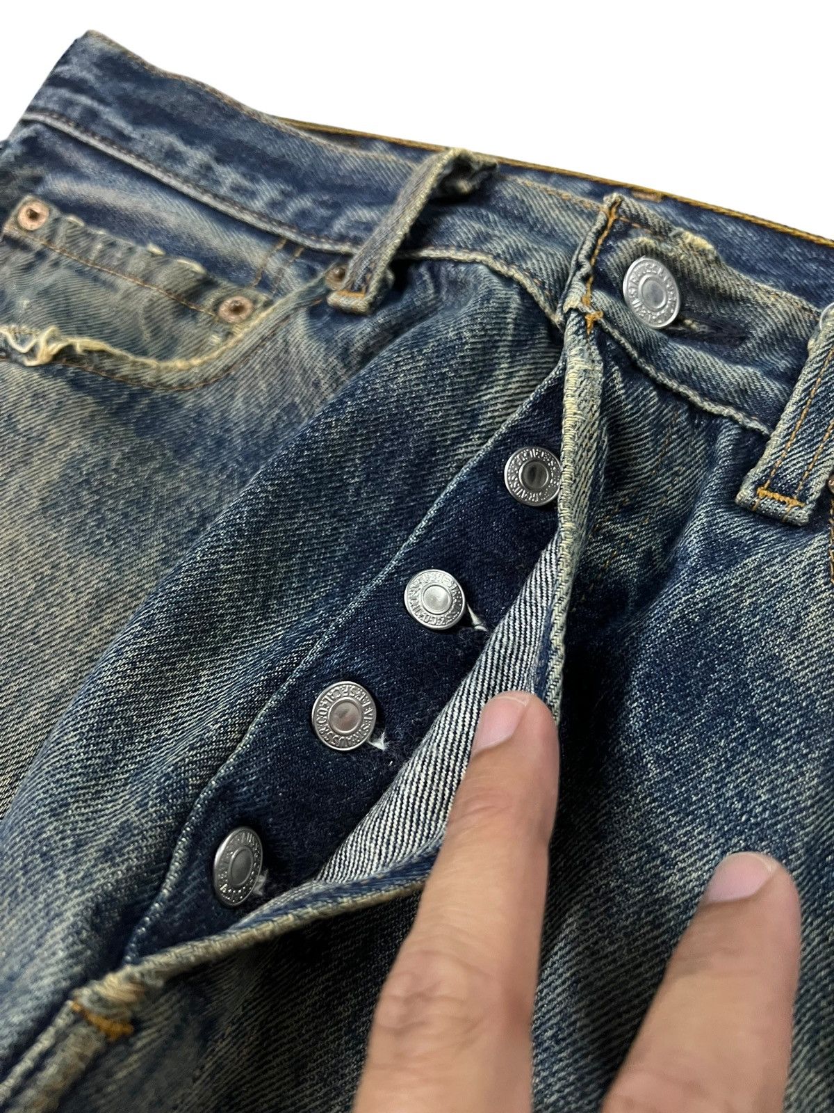 Levi's Vintage 90’s Levi’s 501 Distress Ripped Jean#kurt corbain Size US 30 / EU 46 - 14 Thumbnail