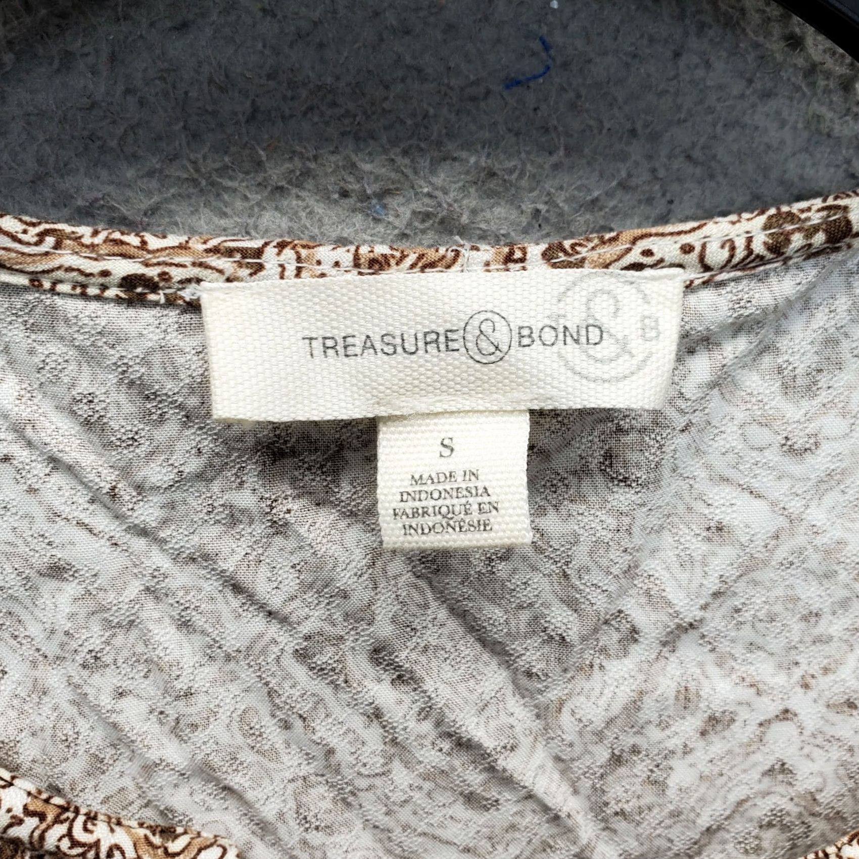 Treasure & Bond Treasure & Bond Blouse Top Womens S Multi Floral Puff Sleeve Keyhole Tie Front Size S / US 4 / IT 40 - 5 Thumbnail