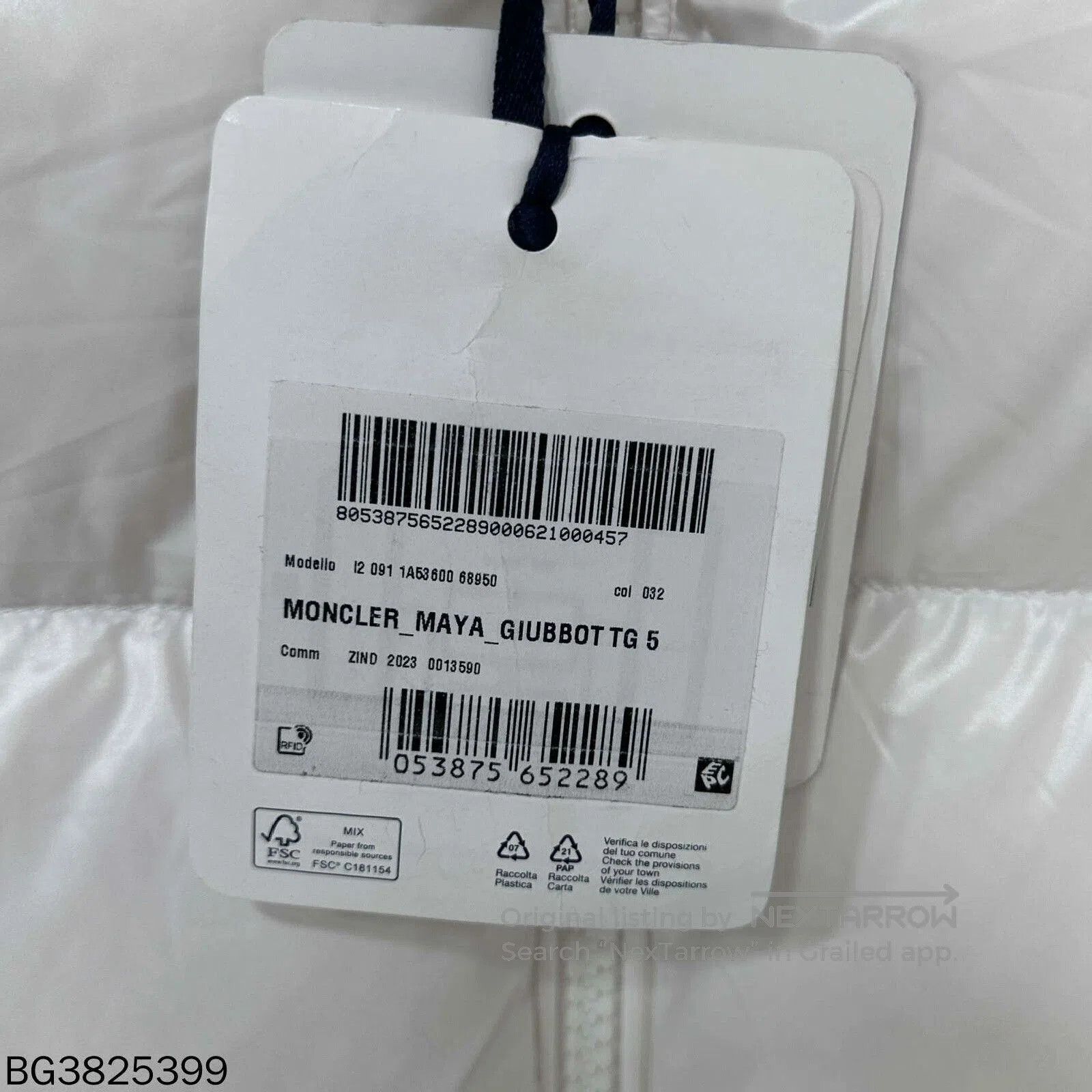 Moncler Moncler Maya White Logo Down Jacket. Size US XXL / EU 58 / 5 - 8 Thumbnail